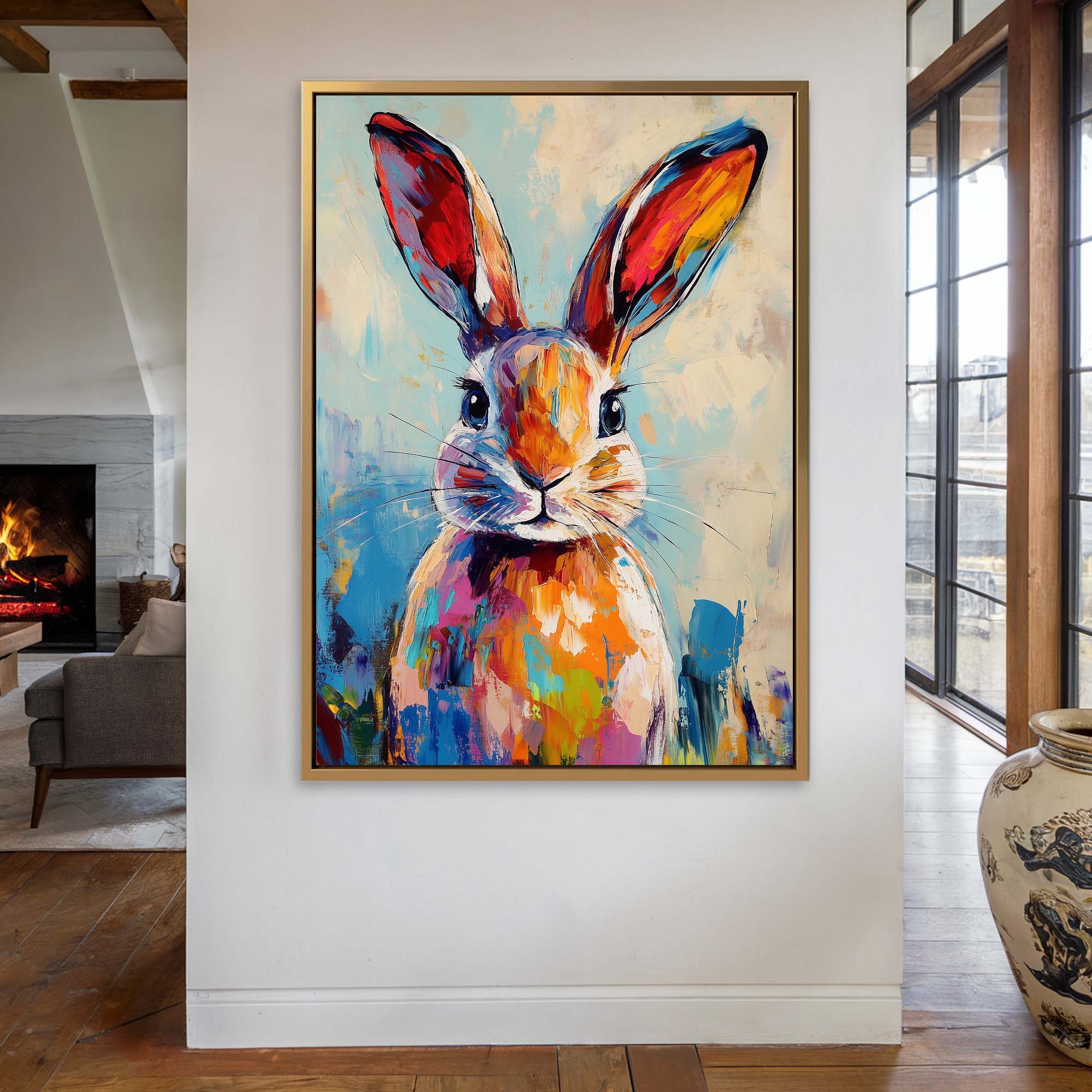 Patchwork Bunny Canvas Print Canvas Art Wildfrog Art