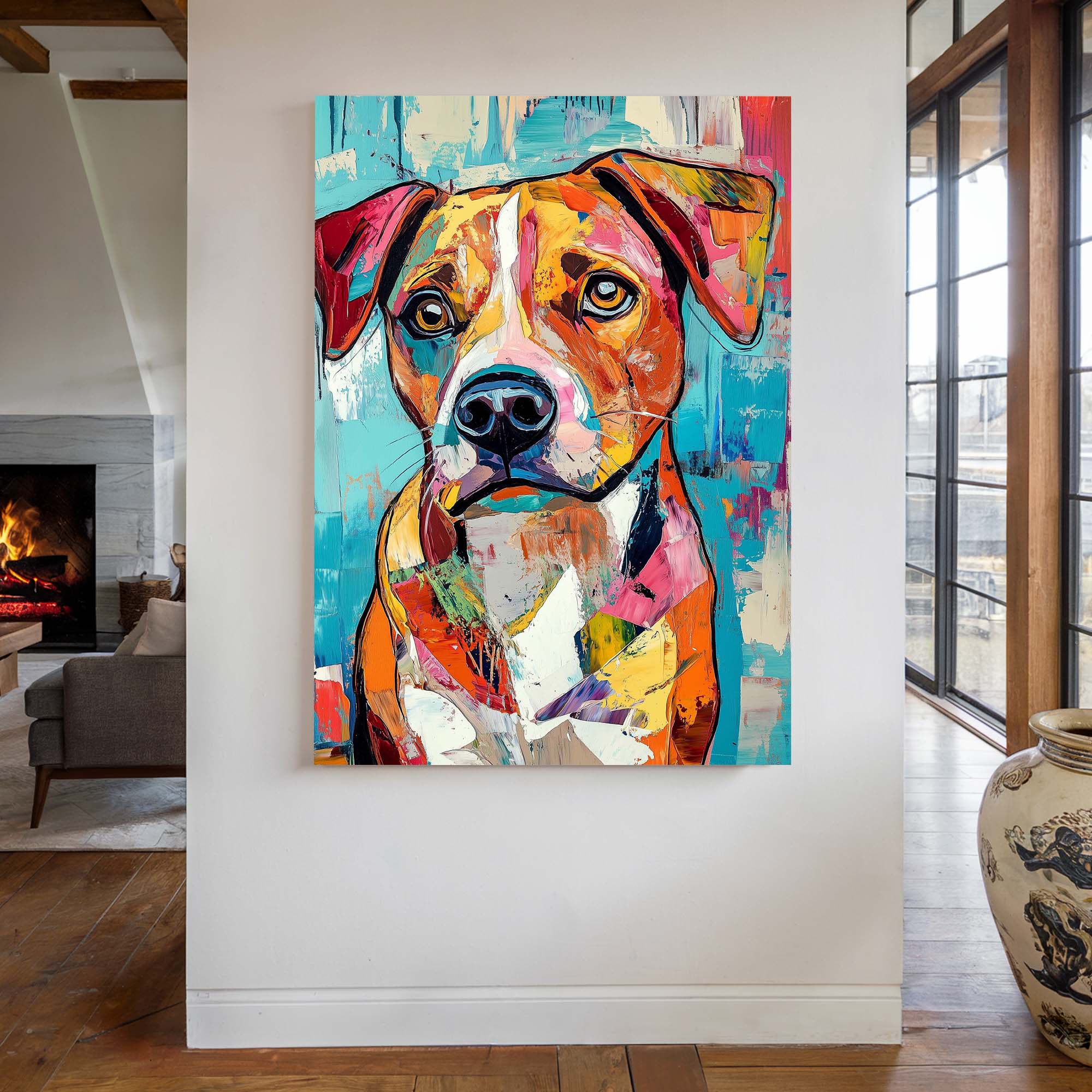 Patchwork Dog Canvas Print Canvas Art Wildfrog Art