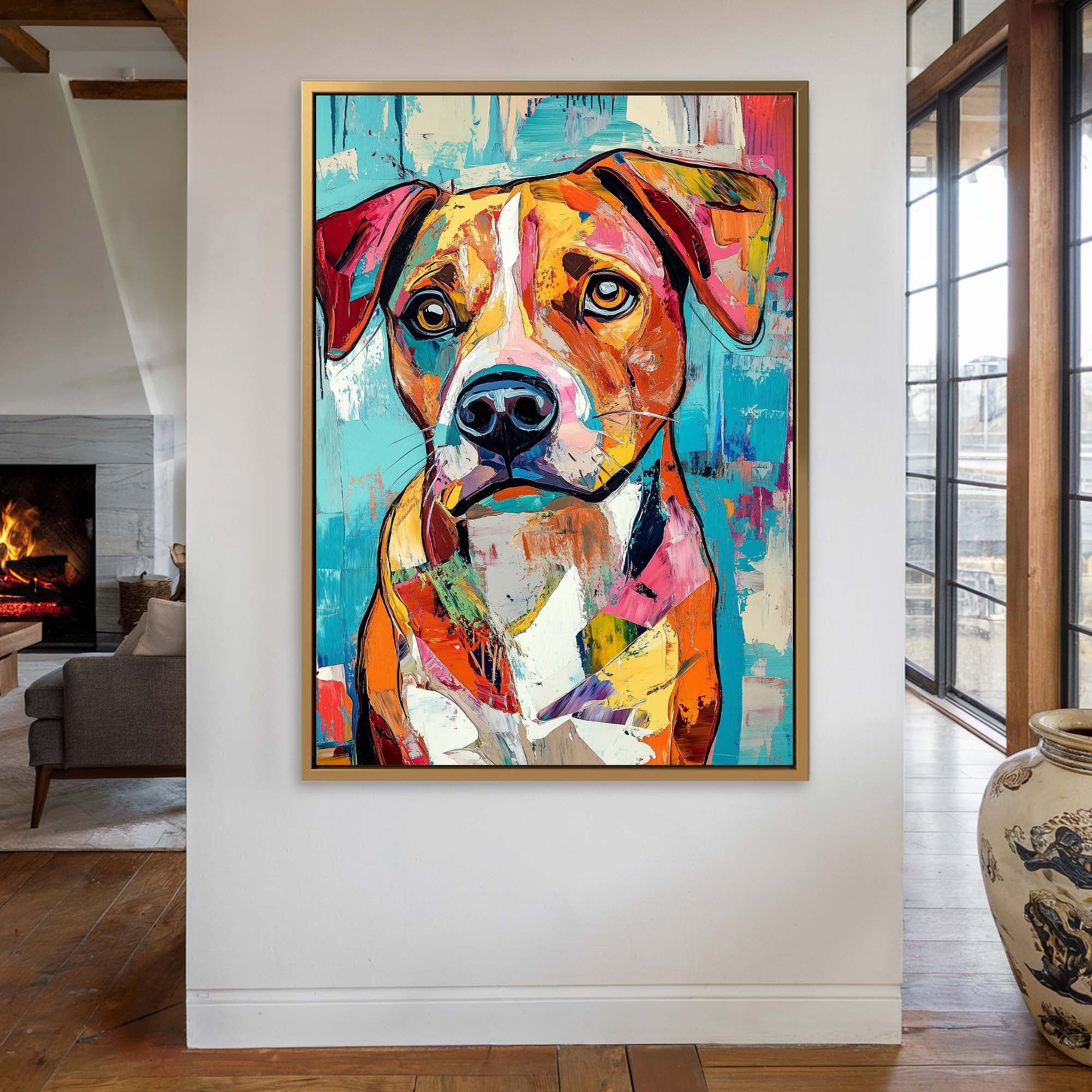 Patchwork Dog Canvas Print Canvas Art Wildfrog Art