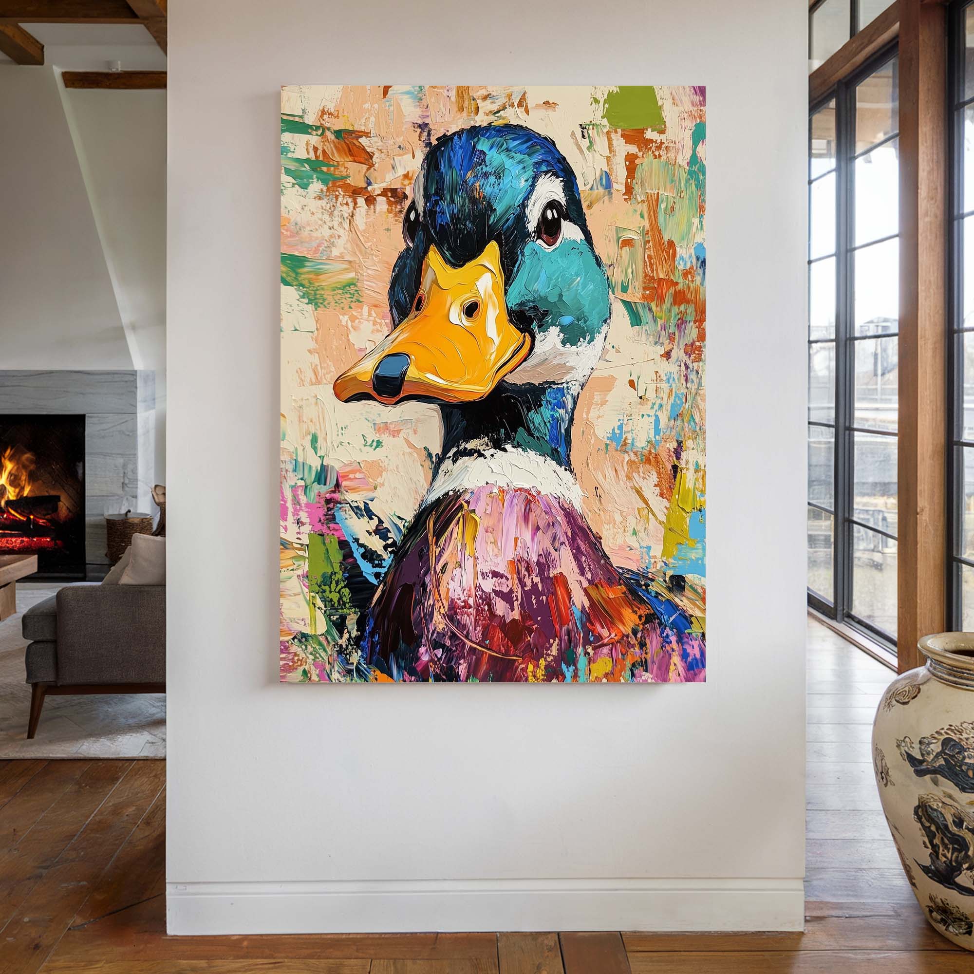 Patchwork Duck Canvas Print Canvas Art Wildfrog Art