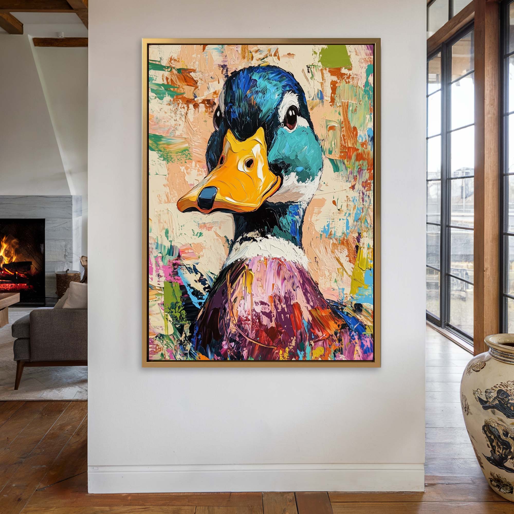 Patchwork Duck Canvas Print Canvas Art Wildfrog Art