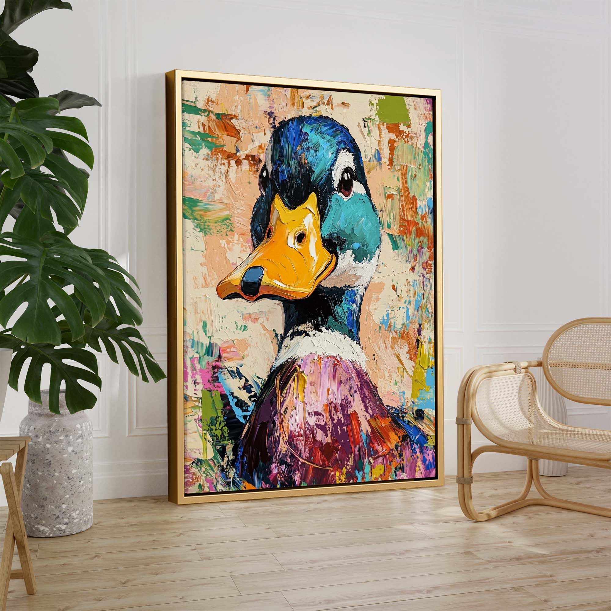 Patchwork Duck Canvas Print Canvas Art Wildfrog Art