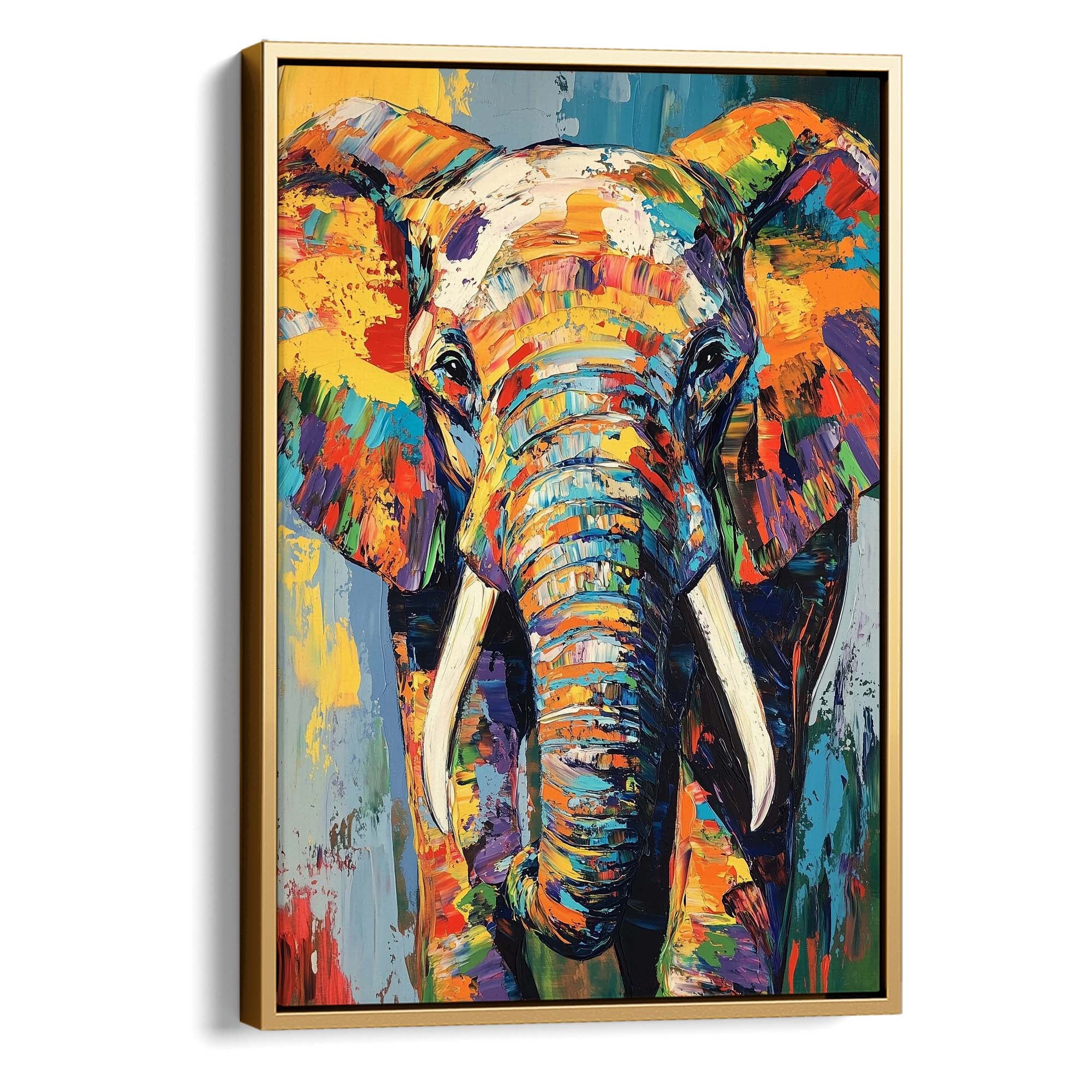Patchwork Elephant Canvas Print Canvas Art Wildfrog Art