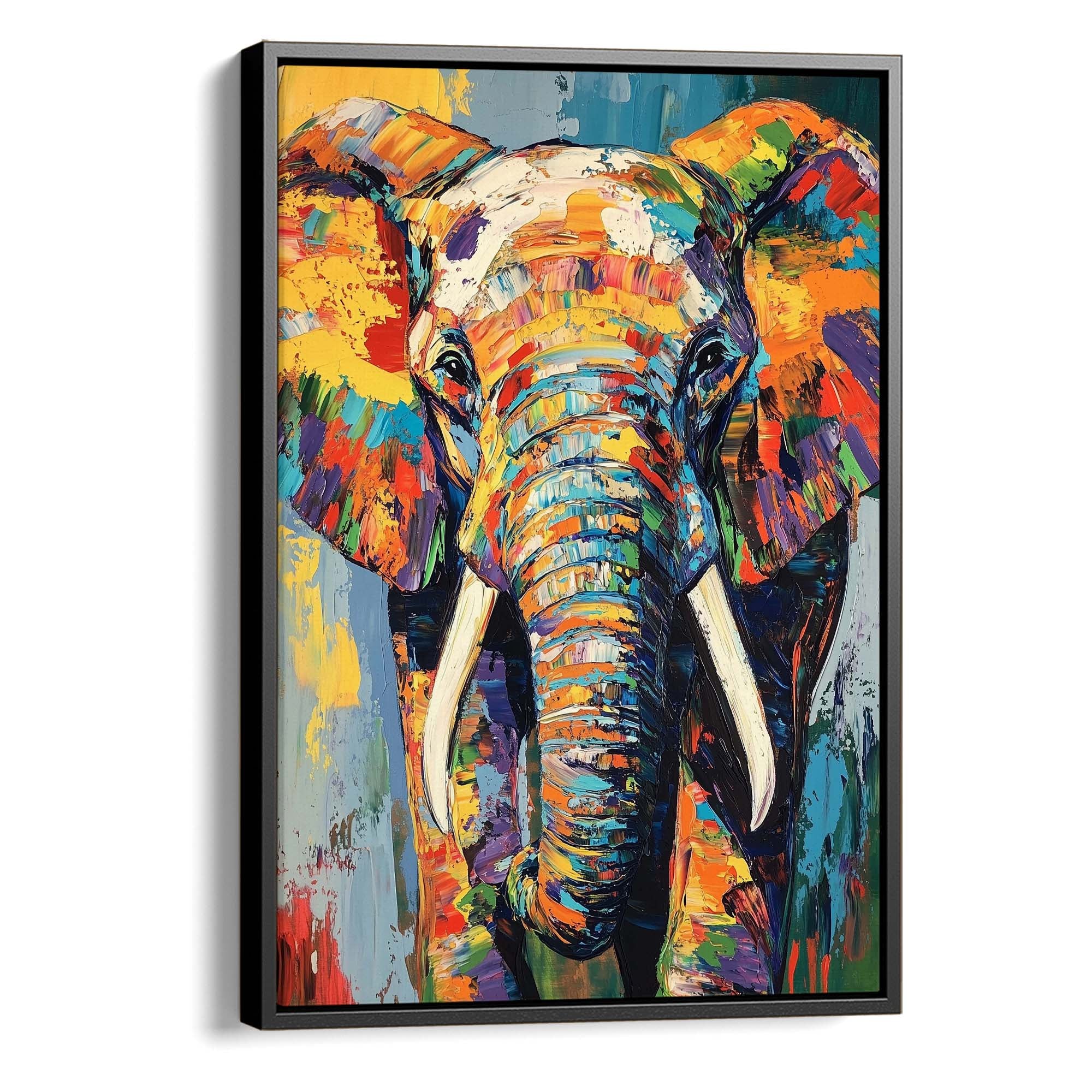 Patchwork Elephant Canvas Print Canvas Art Wildfrog Art