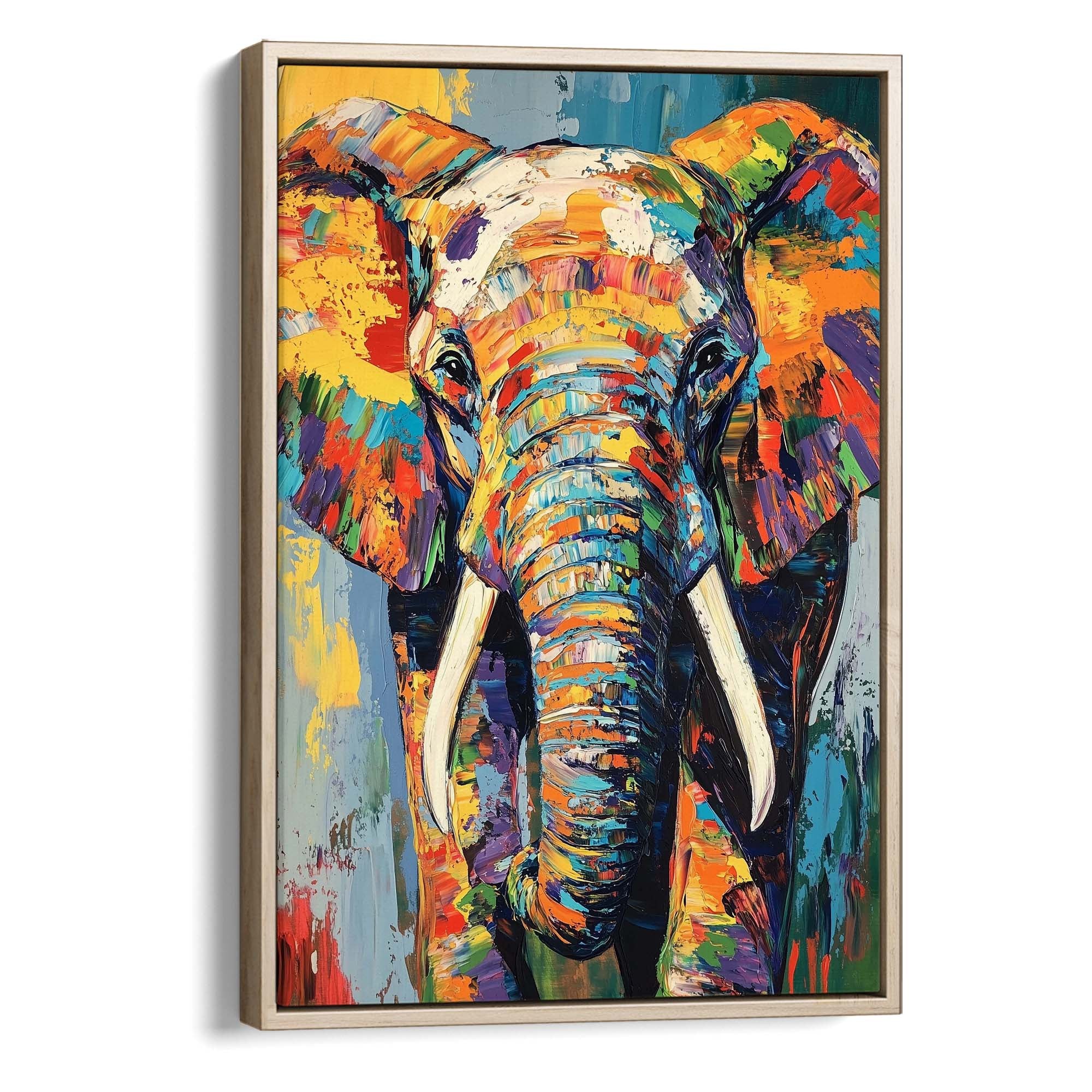 Patchwork Elephant Canvas Print Canvas Art Wildfrog Art