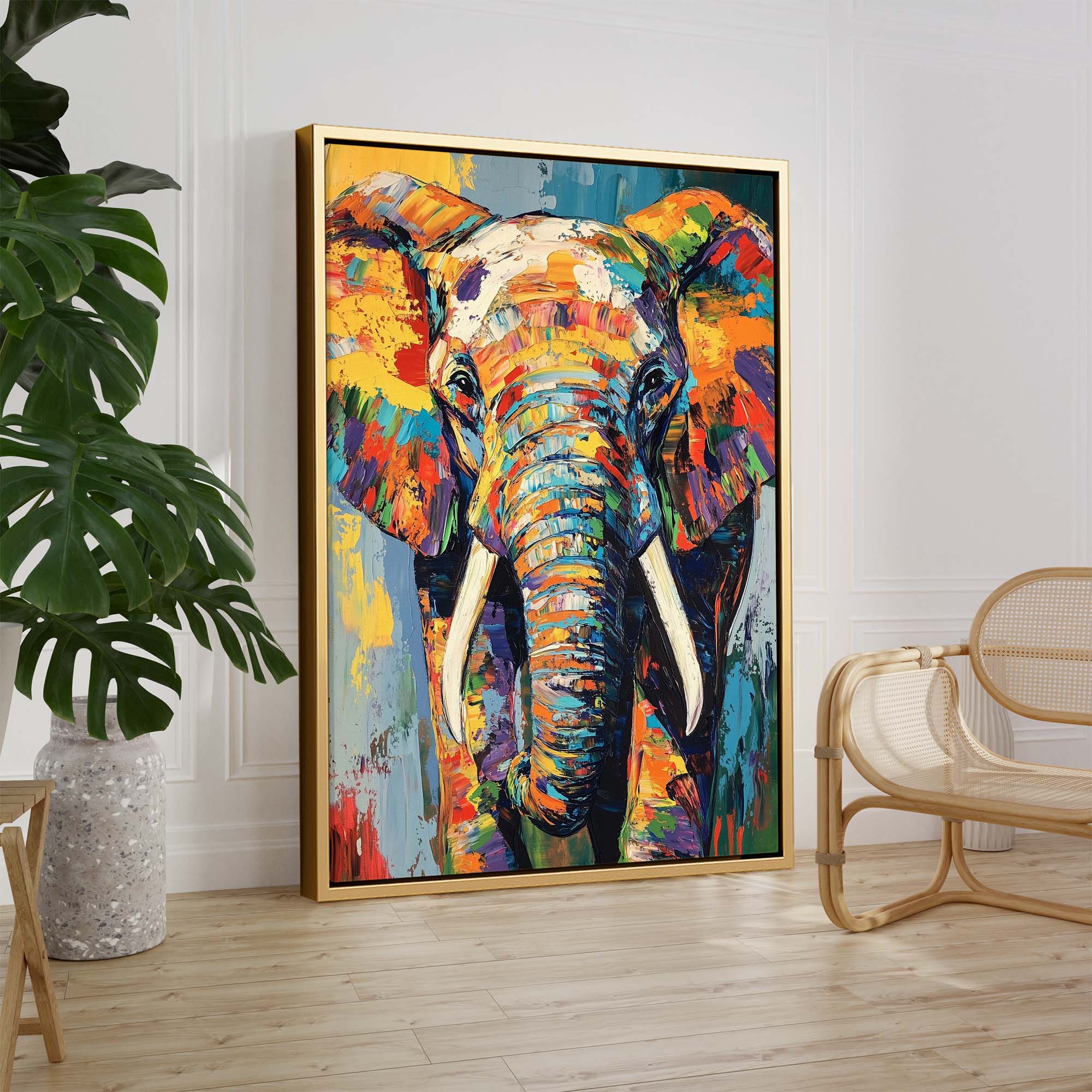 Patchwork Elephant Canvas Print Canvas Art Wildfrog Art