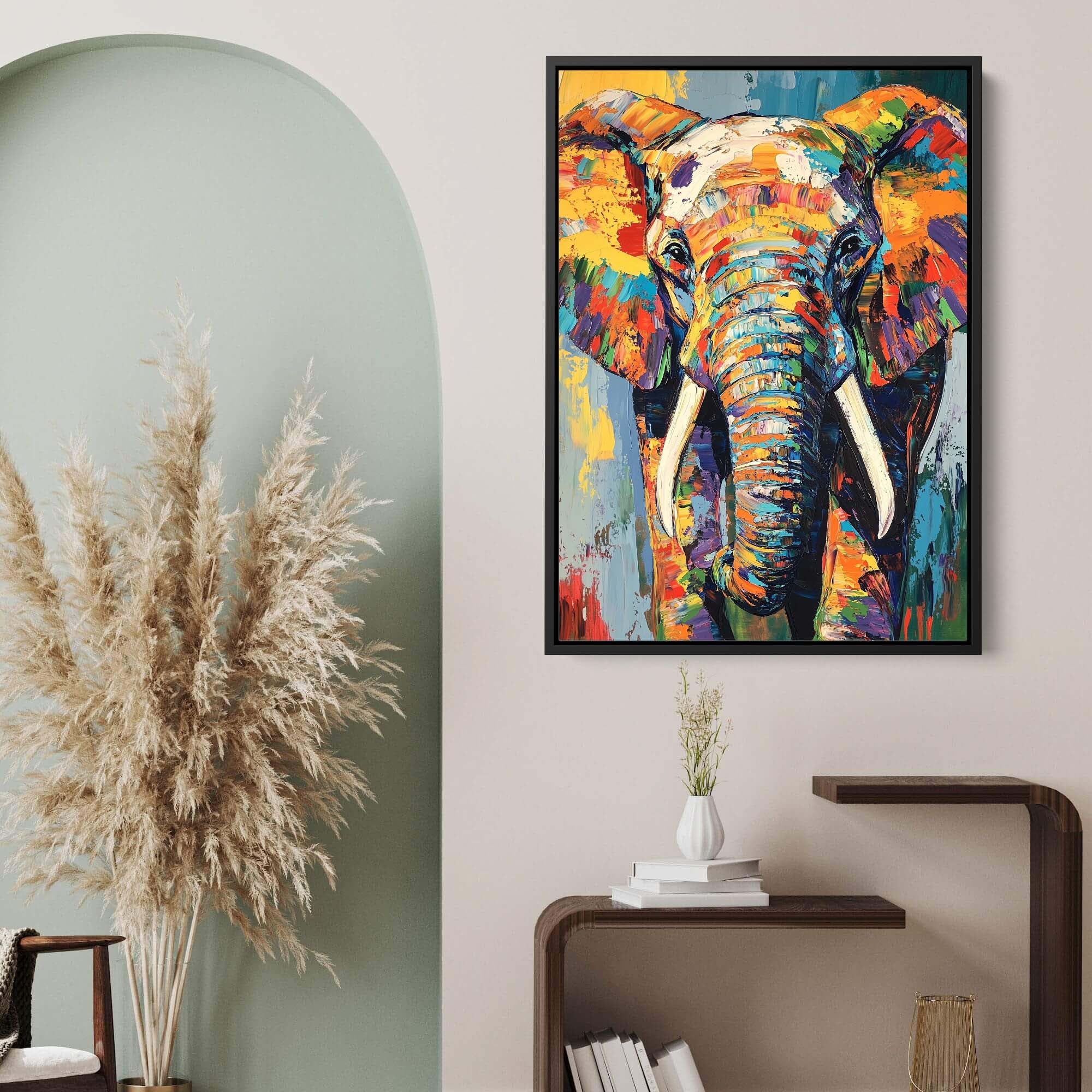 Patchwork Elephant Canvas Print Canvas Art Wildfrog Art