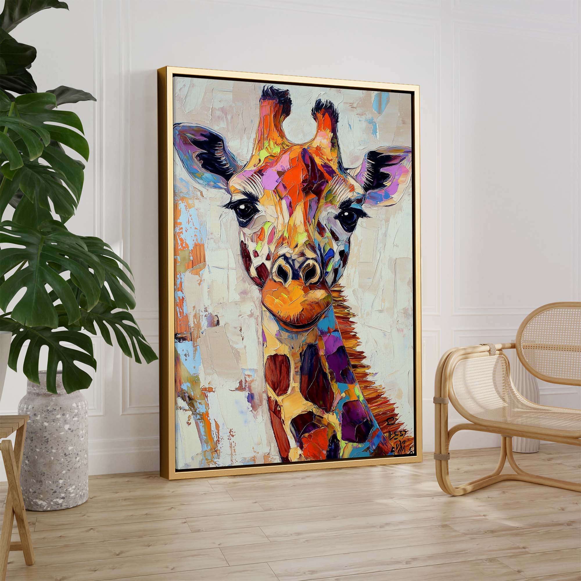 Patchwork Giraffe Canvas Print Canvas Art Wildfrog Art