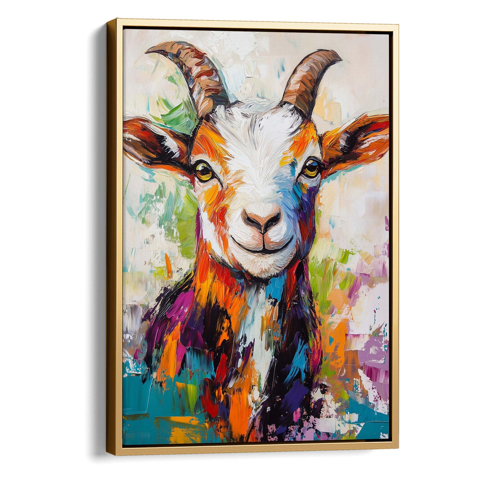 Patchwork Goat Canvas Print Canvas Art Wildfrog Art