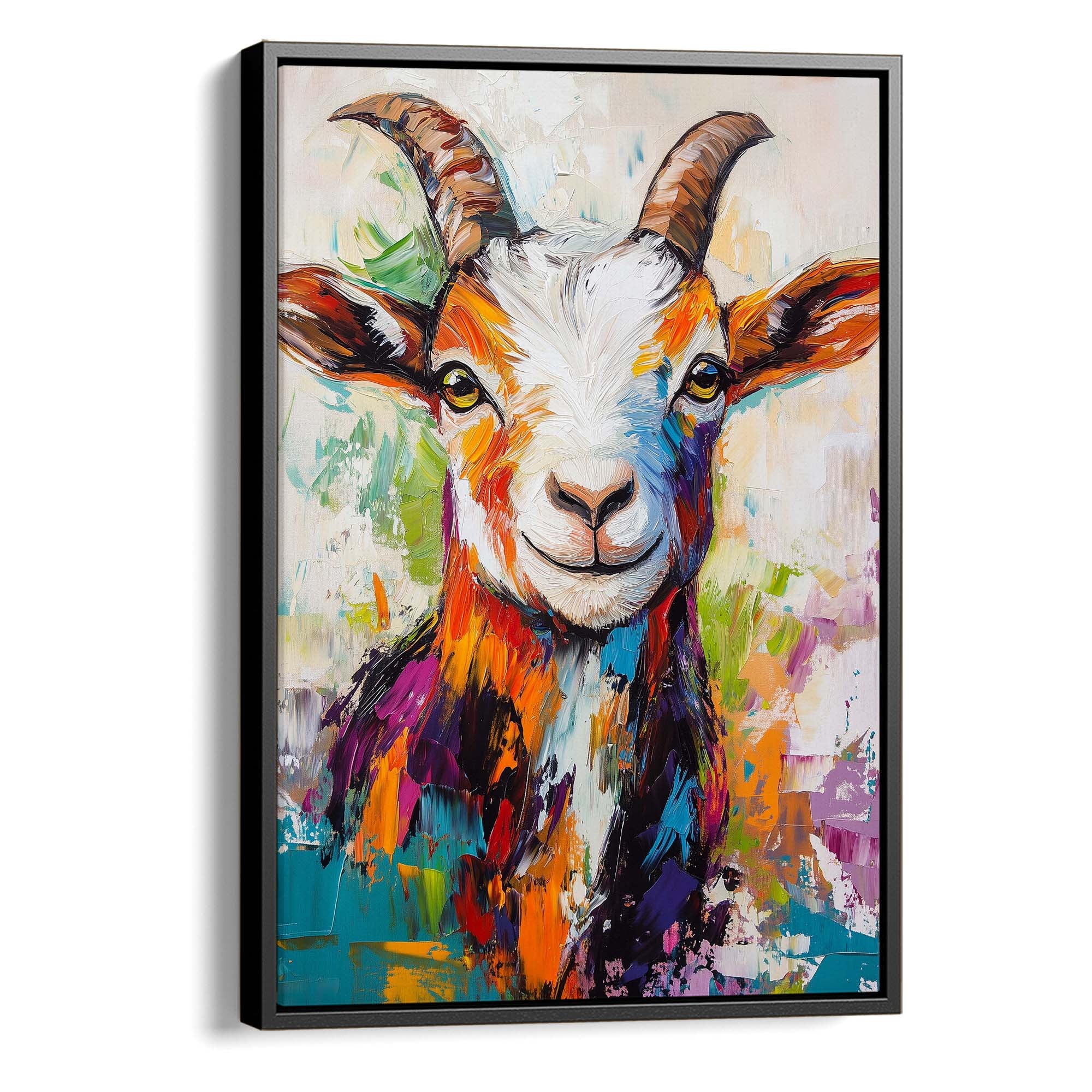 Patchwork Goat Canvas Print Canvas Art Wildfrog Art