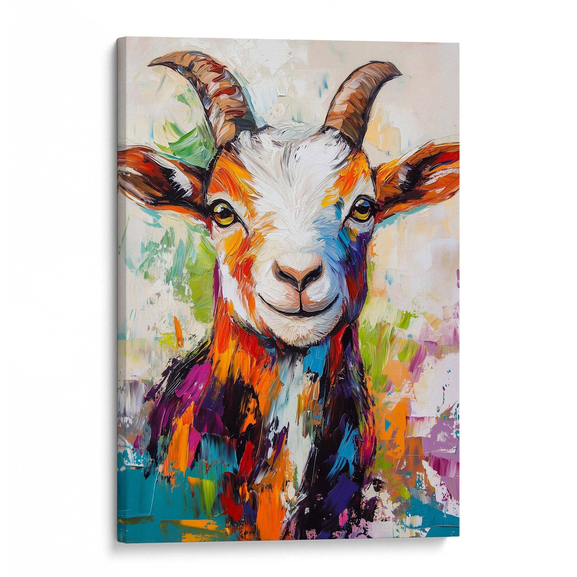 Patchwork Goat Canvas Print Canvas Art Wildfrog Art