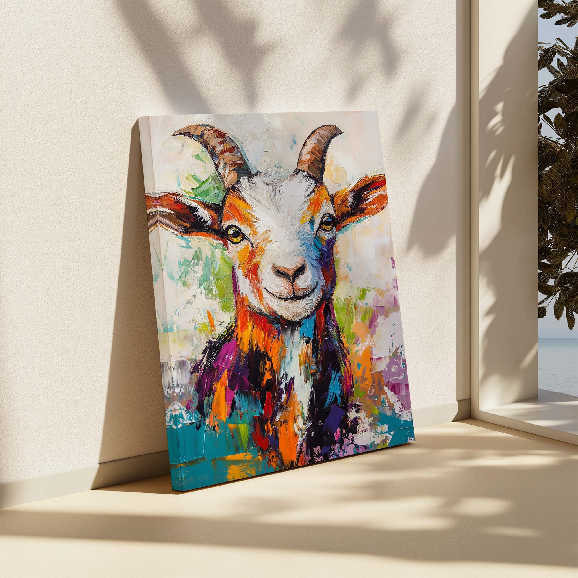 Patchwork Goat Canvas Print Canvas Art Wildfrog Art