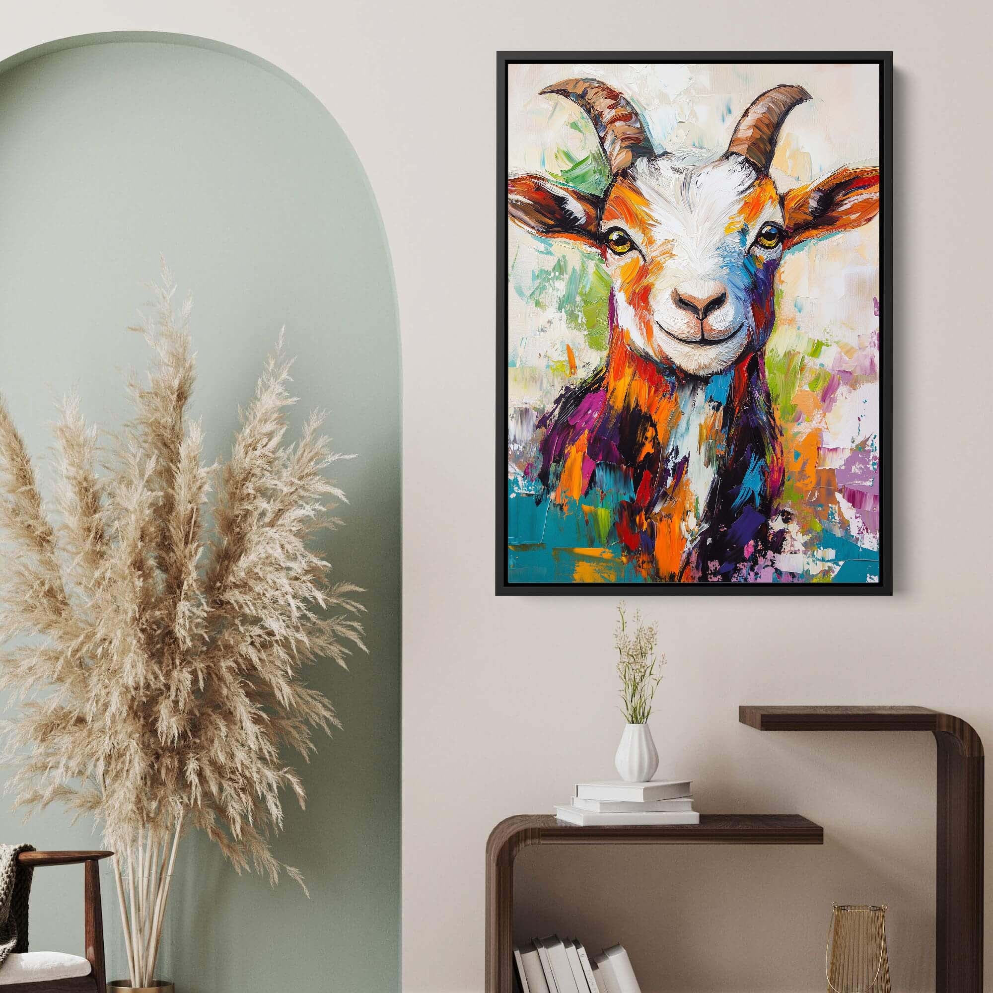Patchwork Goat Canvas Print Canvas Art Wildfrog Art