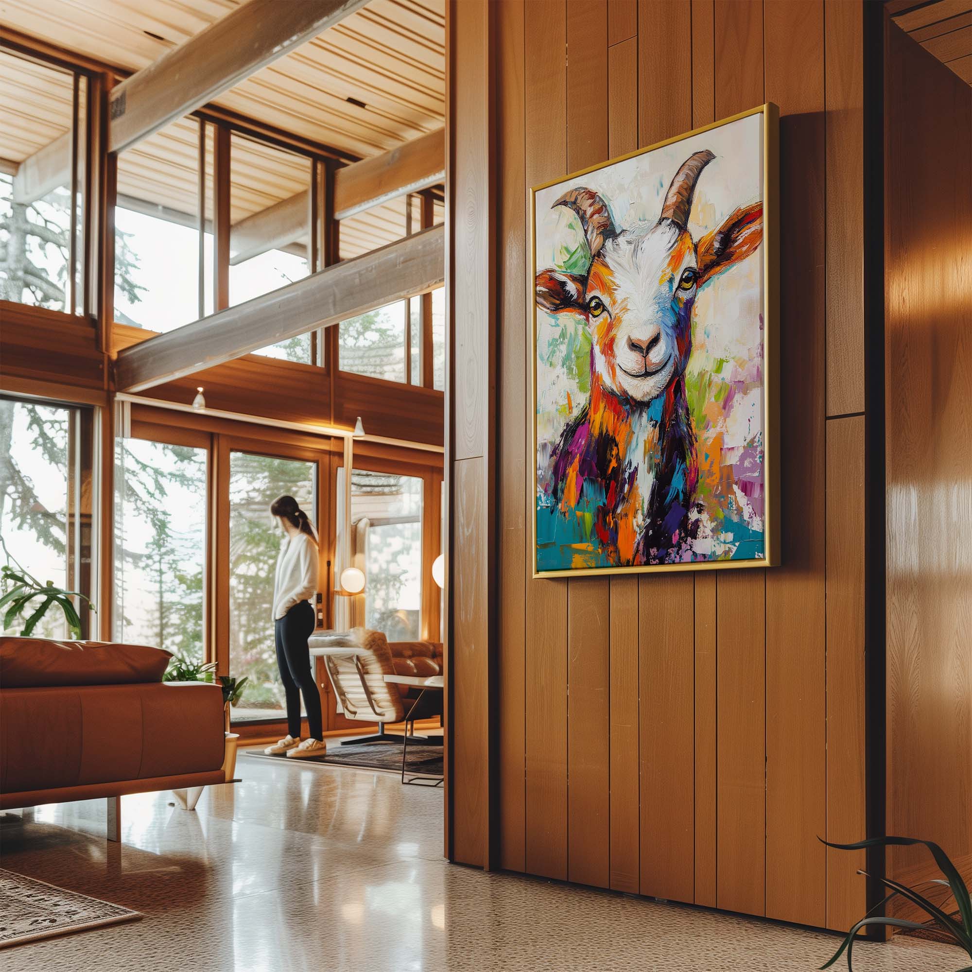 Patchwork Goat Canvas Print Canvas Art Wildfrog Art