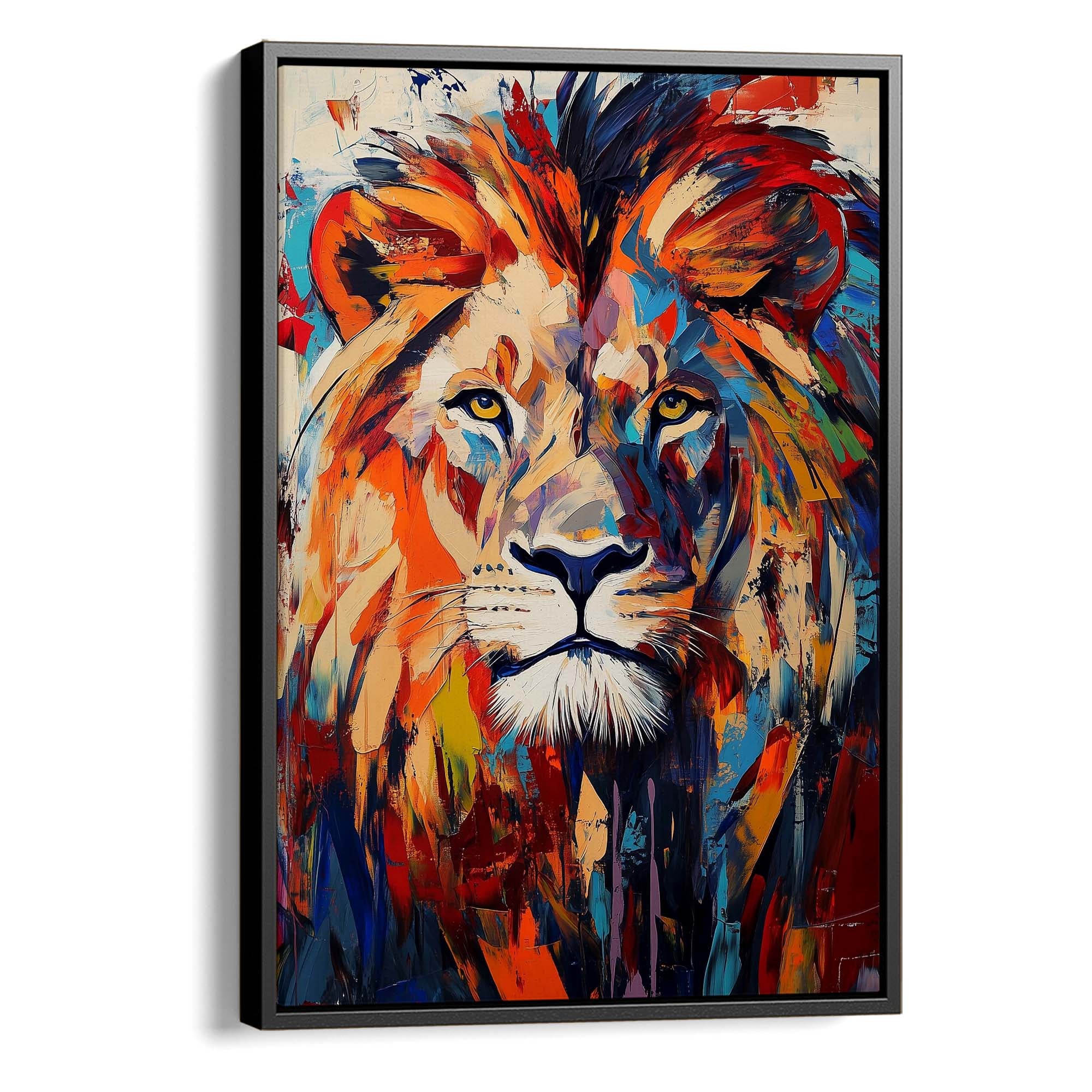 Patchwork Lion Canvas Print Canvas Art Wildfrog Art