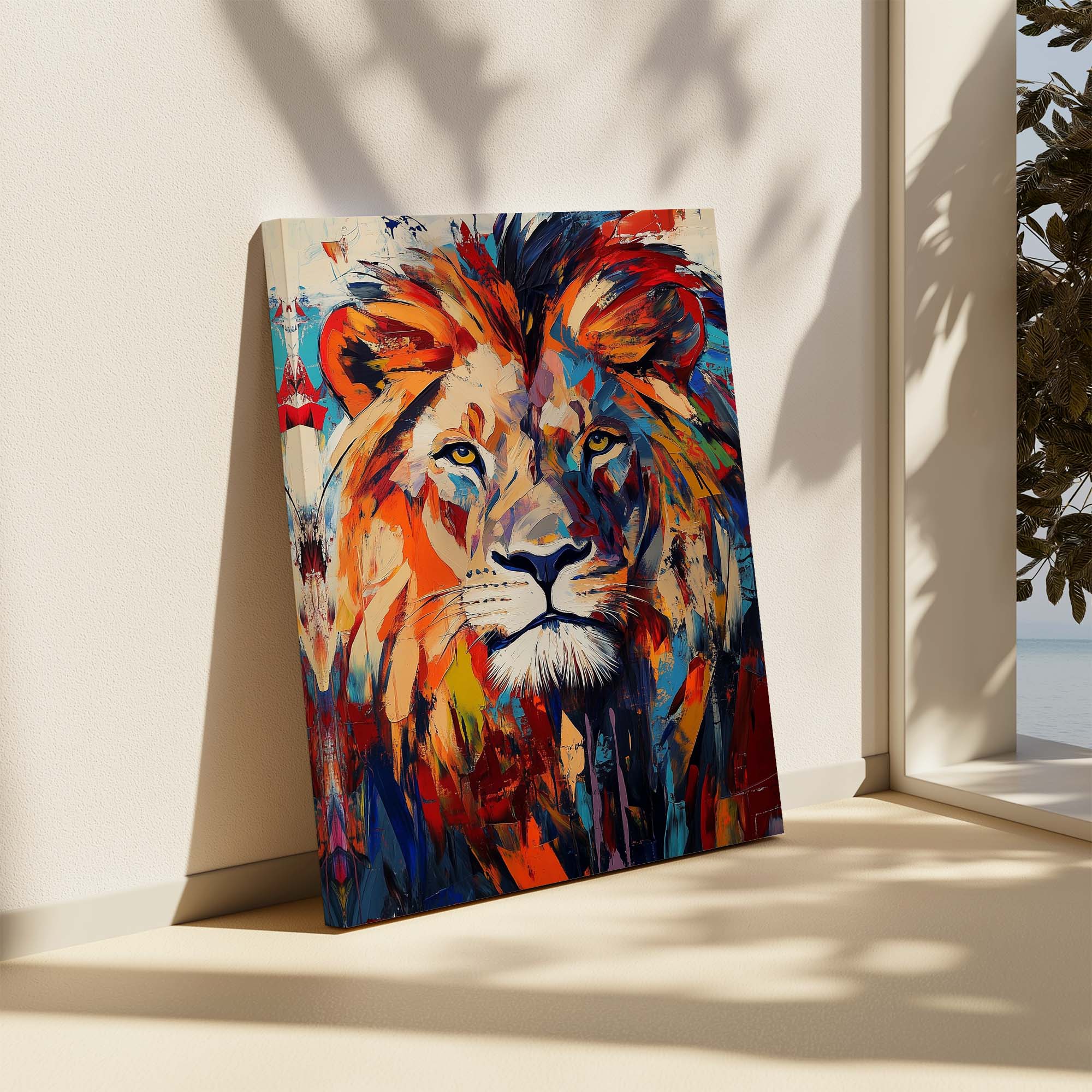 Patchwork Lion Canvas Print Canvas Art Wildfrog Art