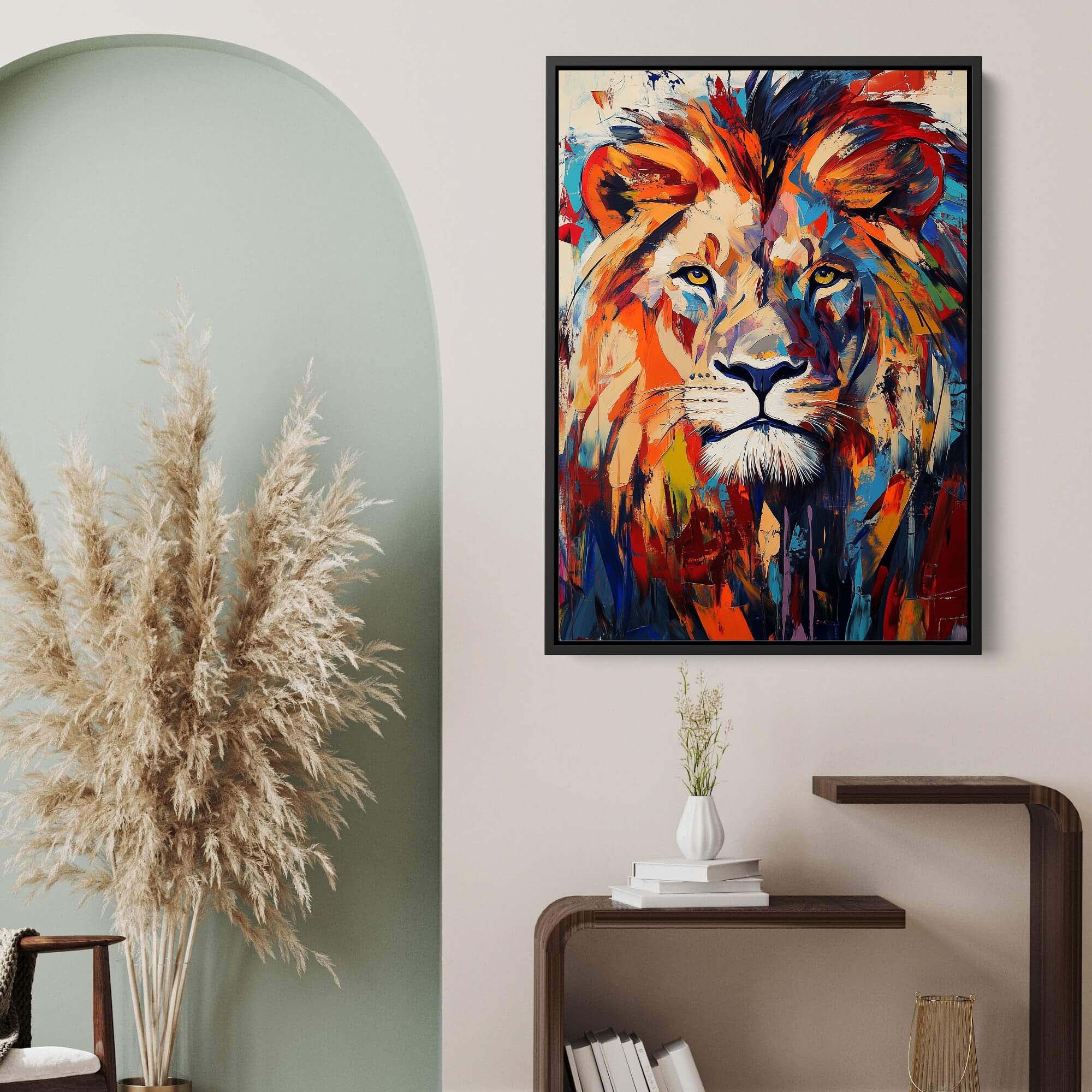 Patchwork Lion Canvas Print Canvas Art Wildfrog Art