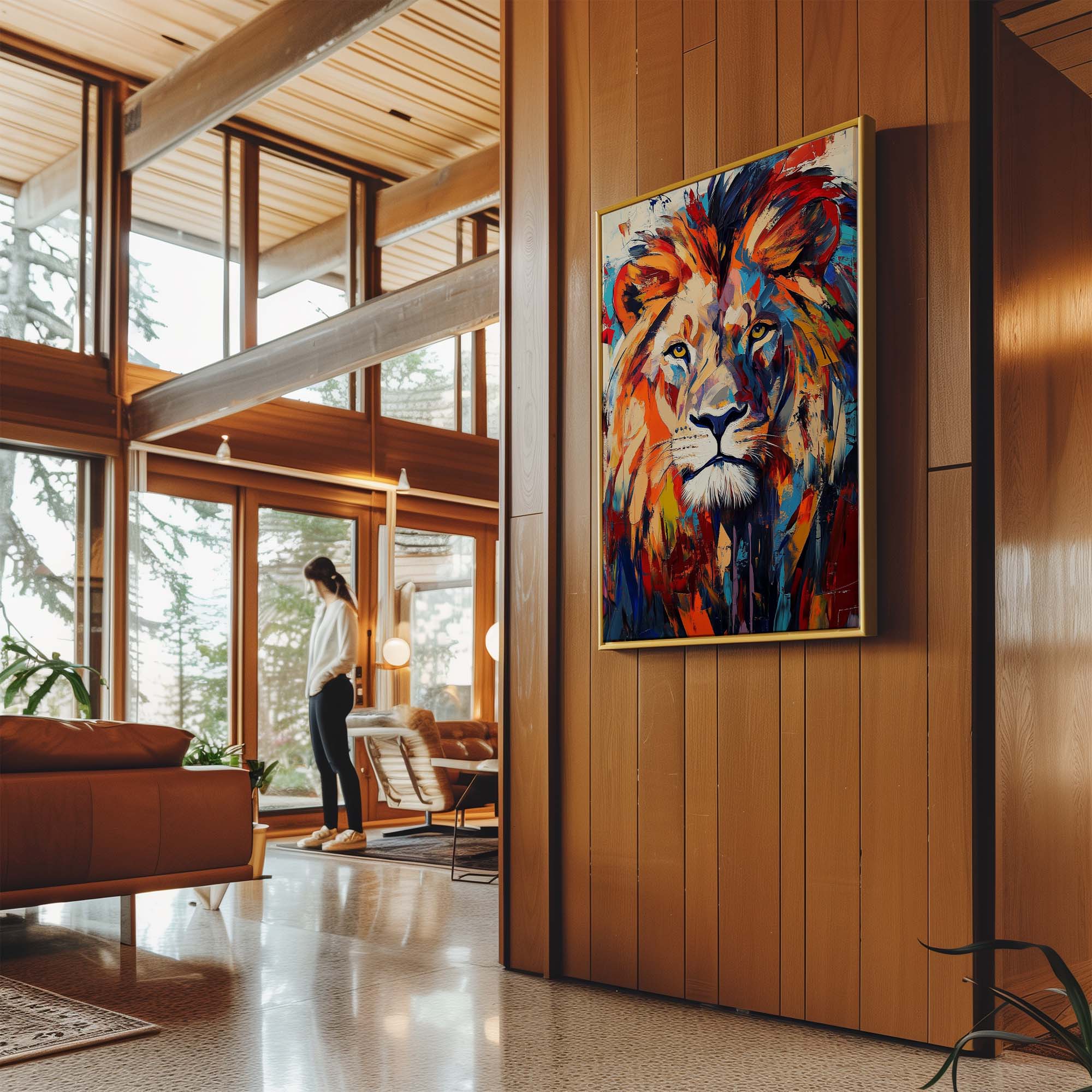 Patchwork Lion Canvas Print Canvas Art Wildfrog Art