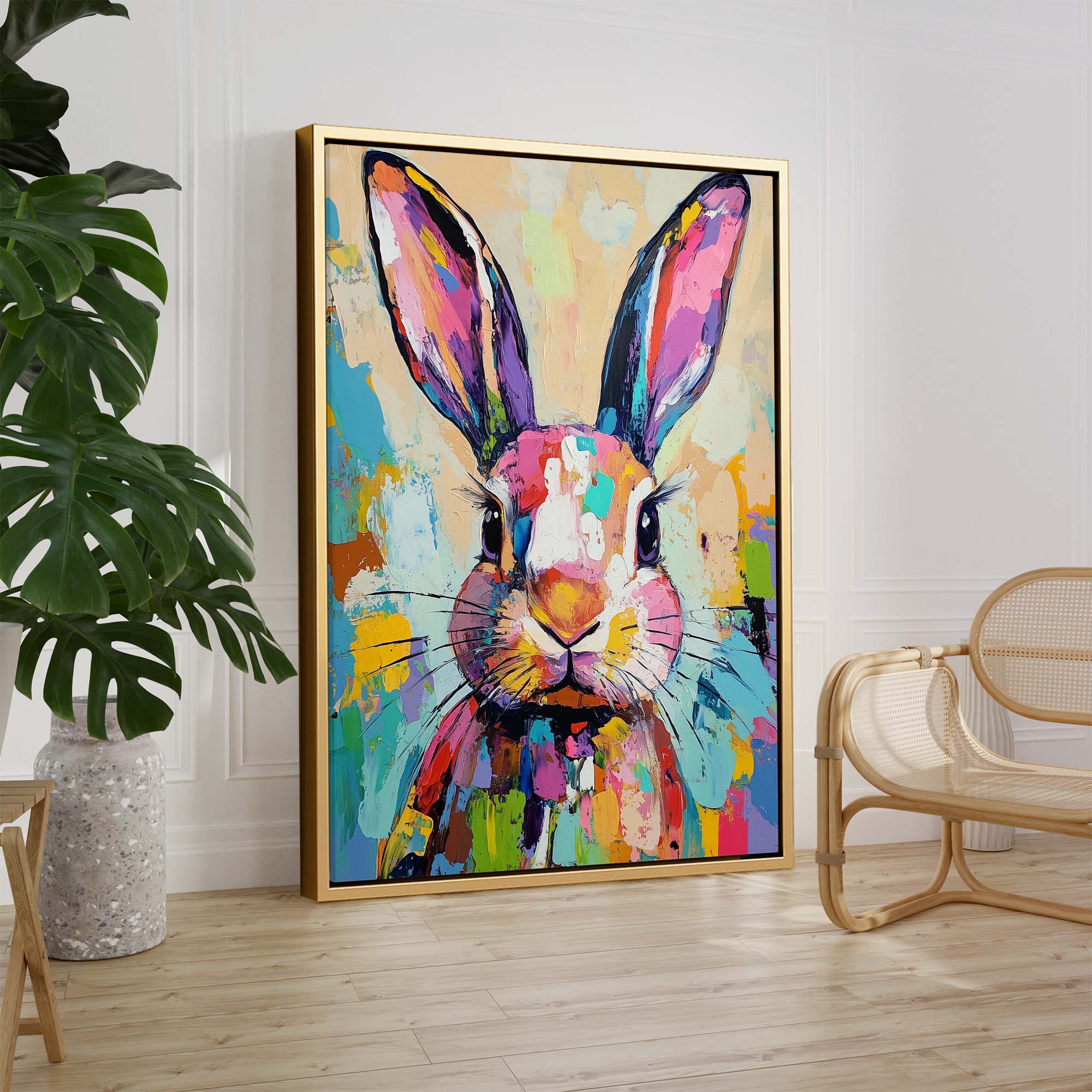 Patchwork Rabbit Canvas Print Canvas Art Wildfrog Art