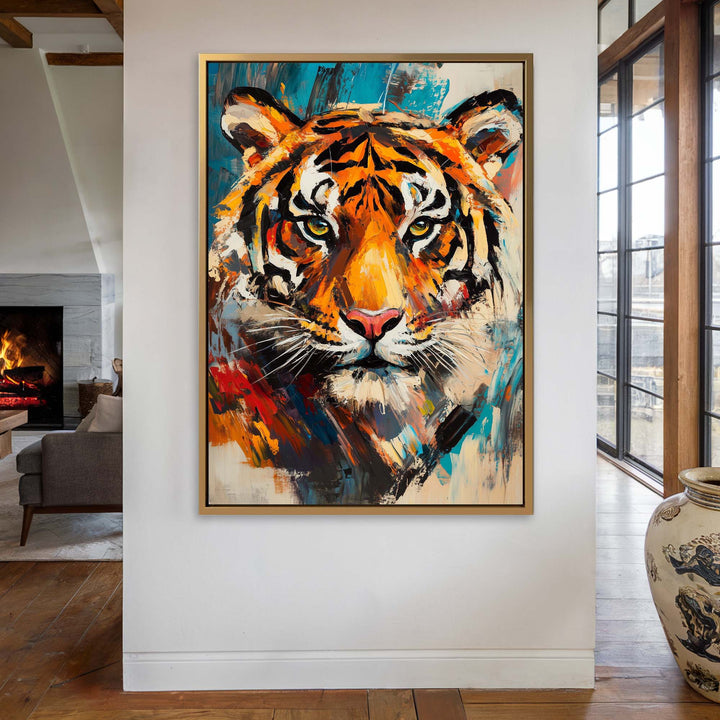 Patchwork Tiger Canvas Print Canvas Art Wildfrog Art