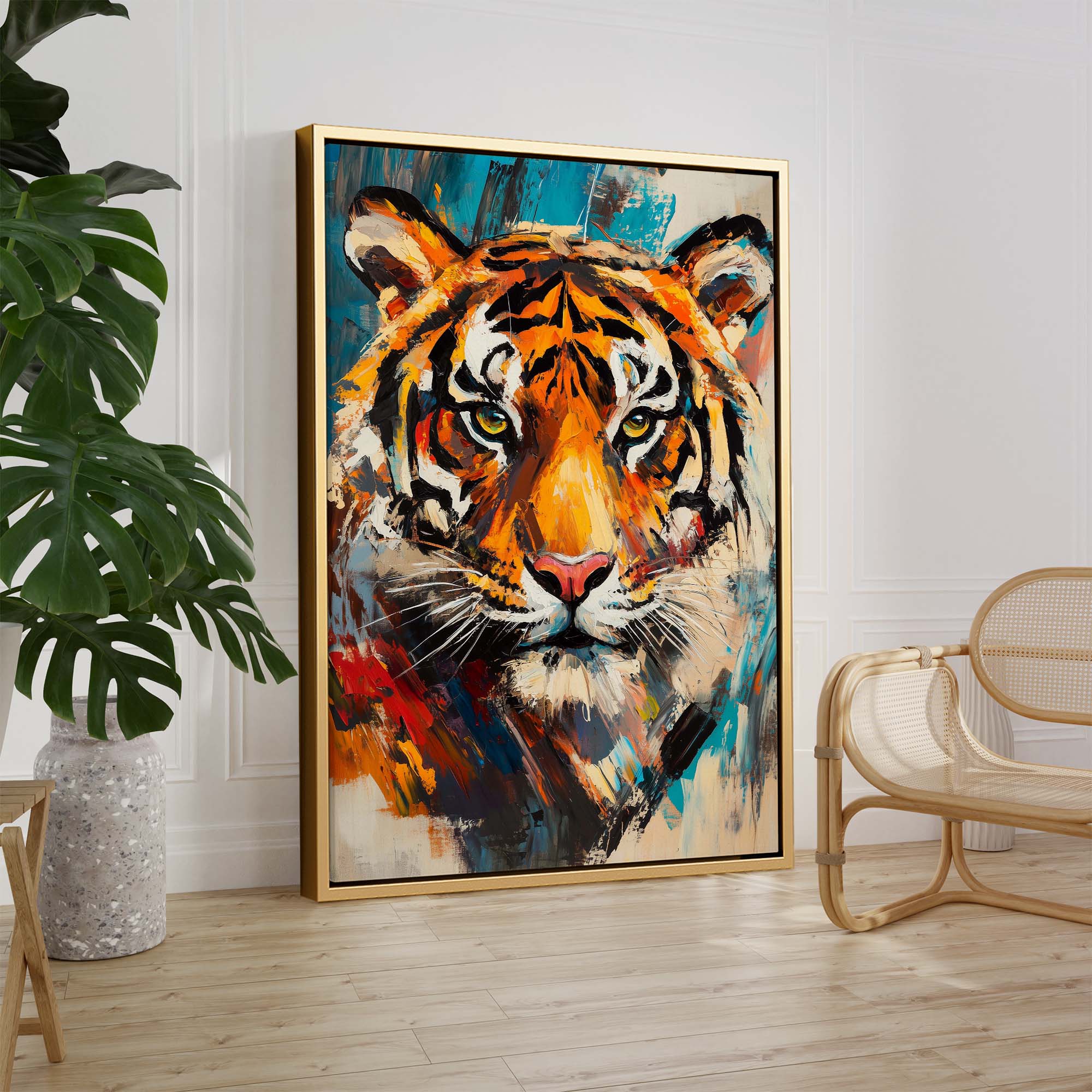 Patchwork Tiger Canvas Print Canvas Art Wildfrog Art