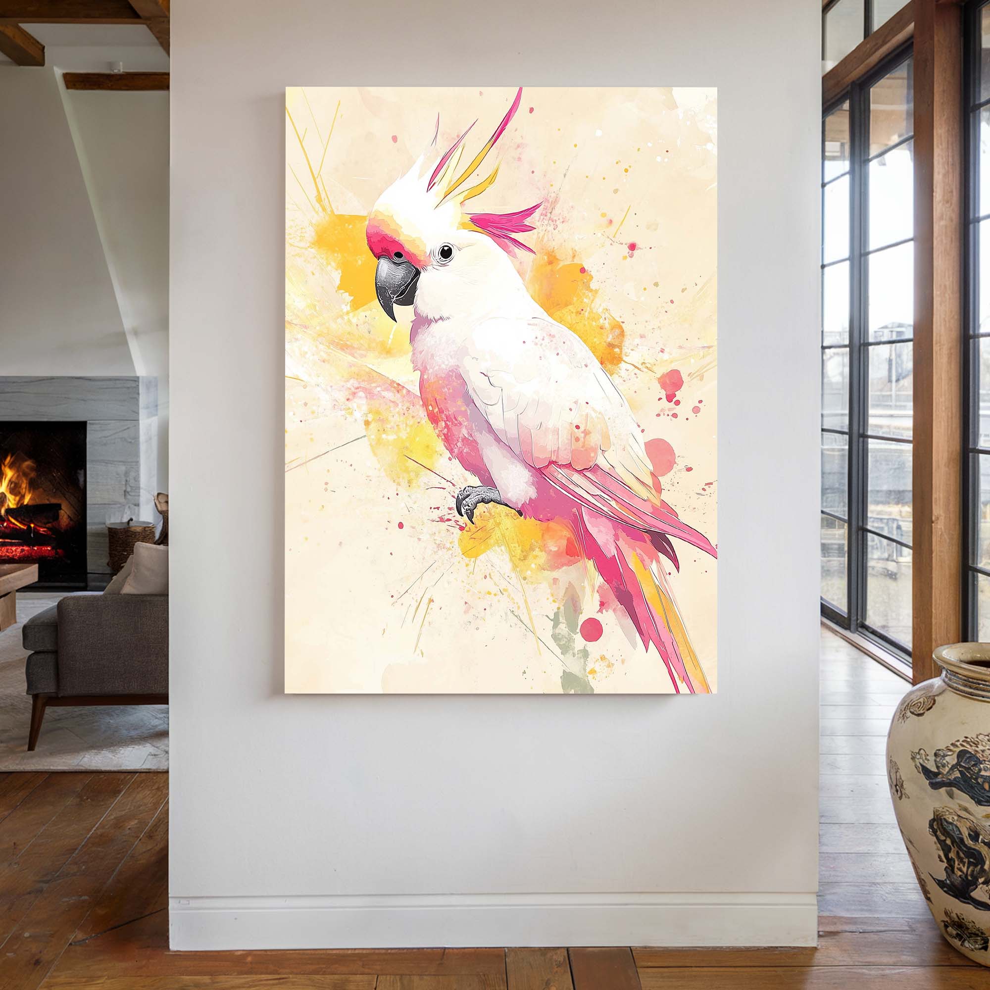 Pink Crest Cockatoo Canvas Print