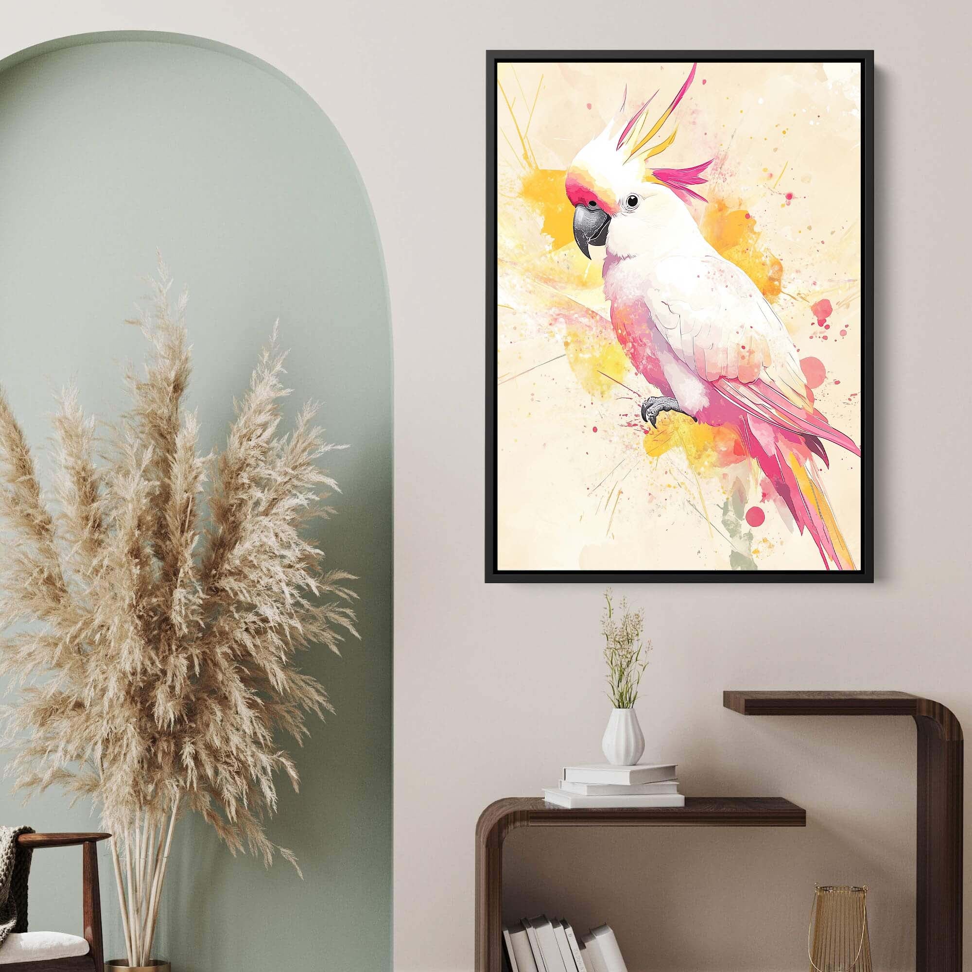Pink Crest Cockatoo Canvas Print