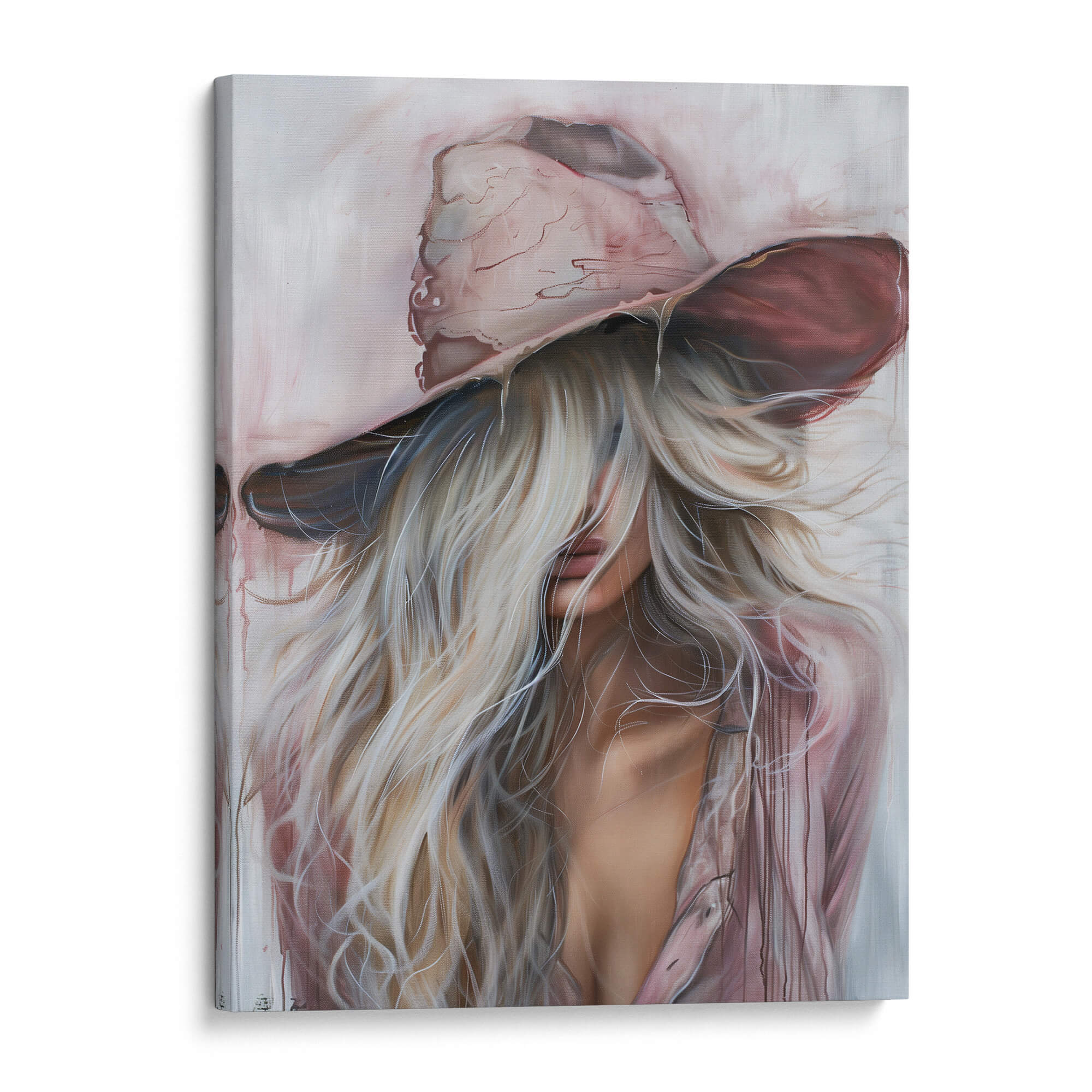 Pink Western Girl Canvas Print