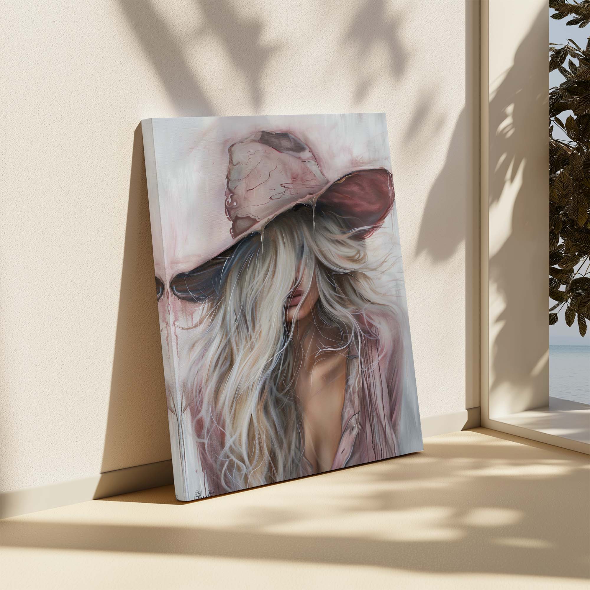 Pink Western Girl Canvas Print