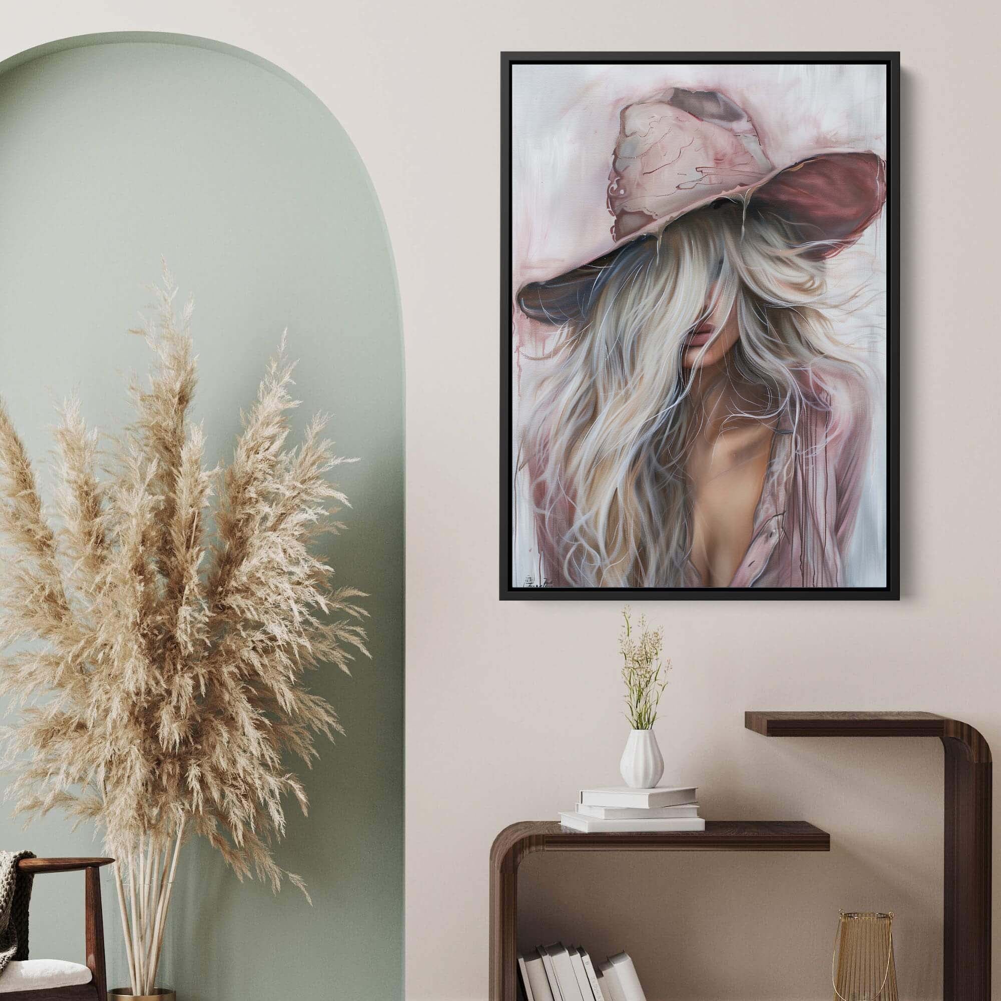 Pink Western Girl Canvas Print