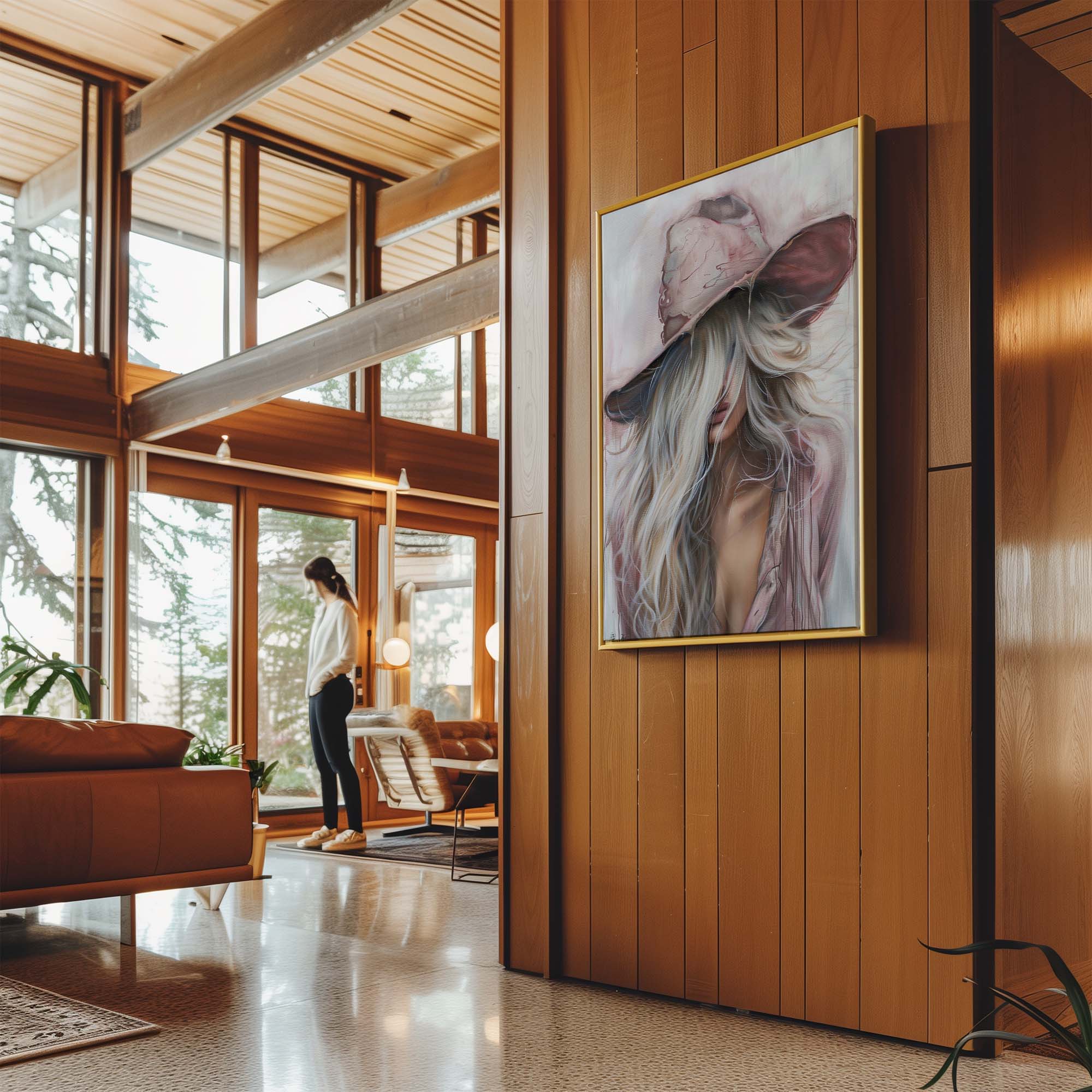 Pink Western Girl Canvas Print