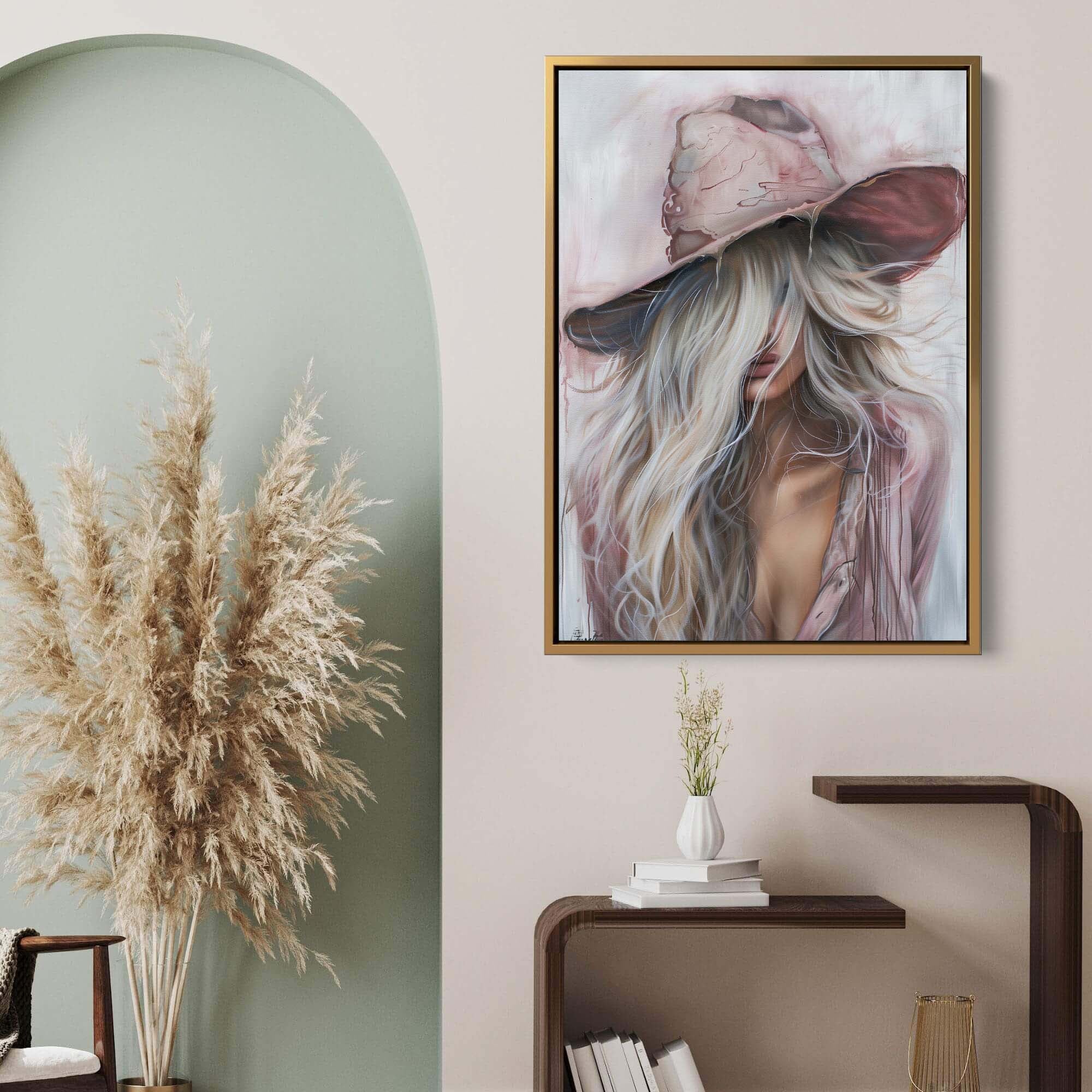 Pink Western Girl Canvas Print