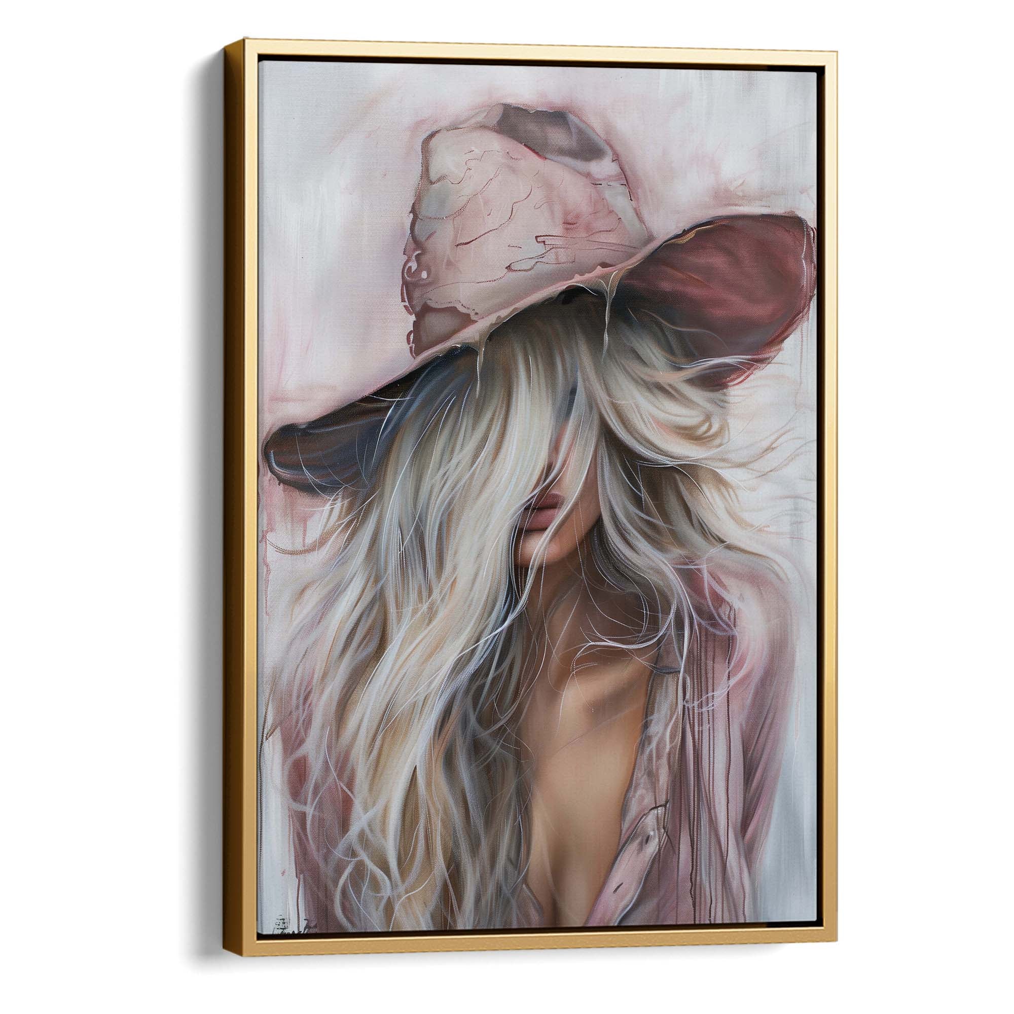 Pink Western Girl Canvas Print