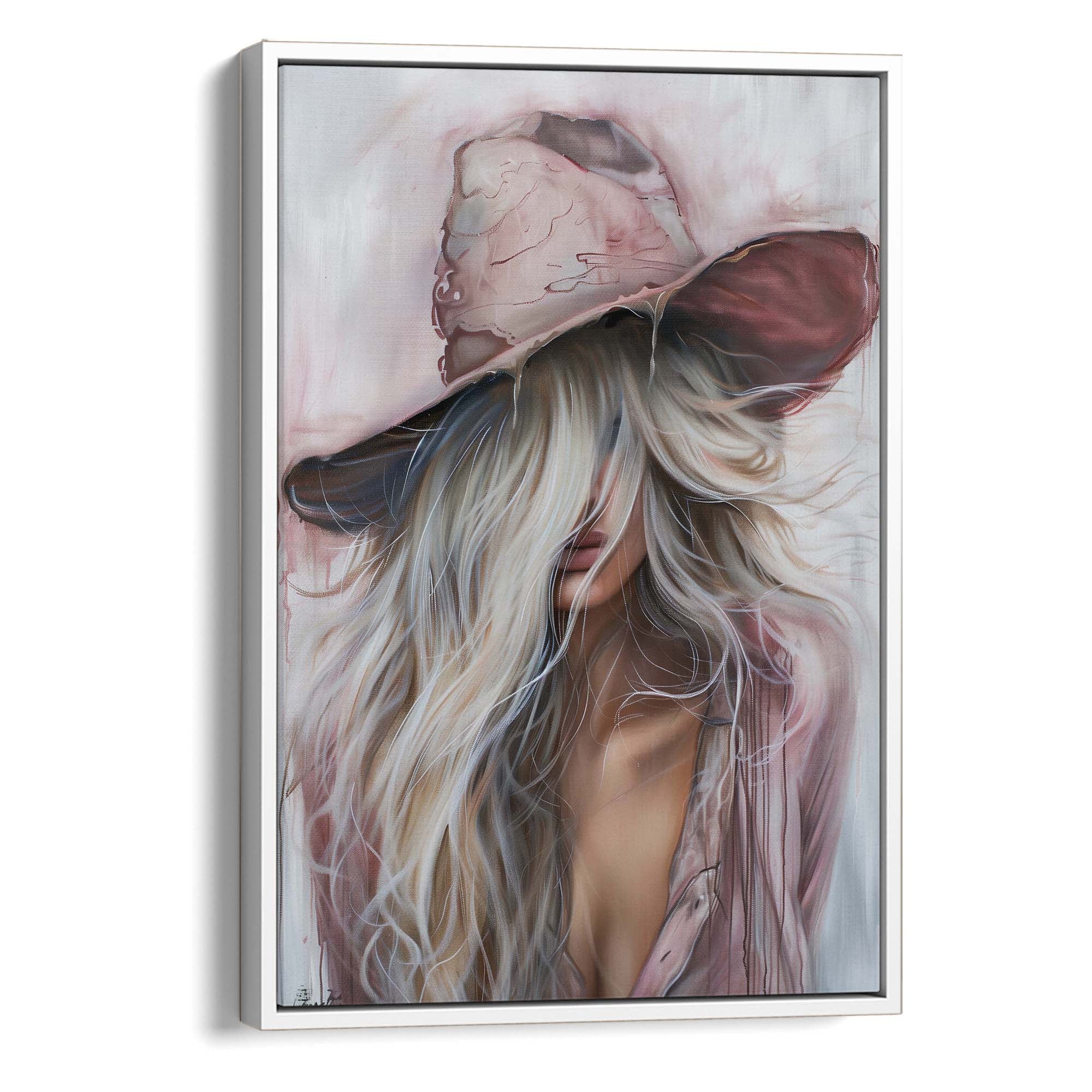 Pink Western Girl Canvas Print