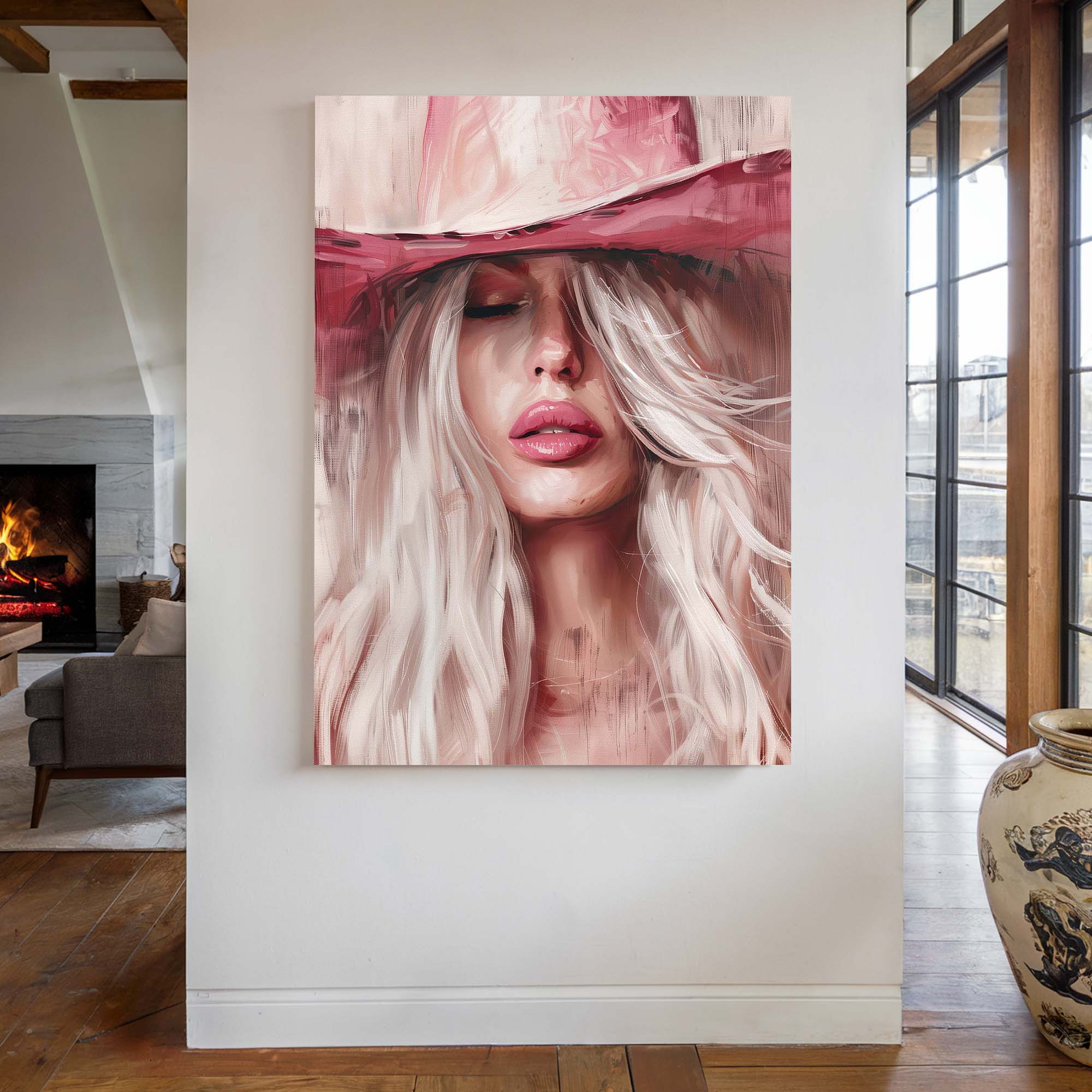 Pink Power Cowgirl Canvas Print
