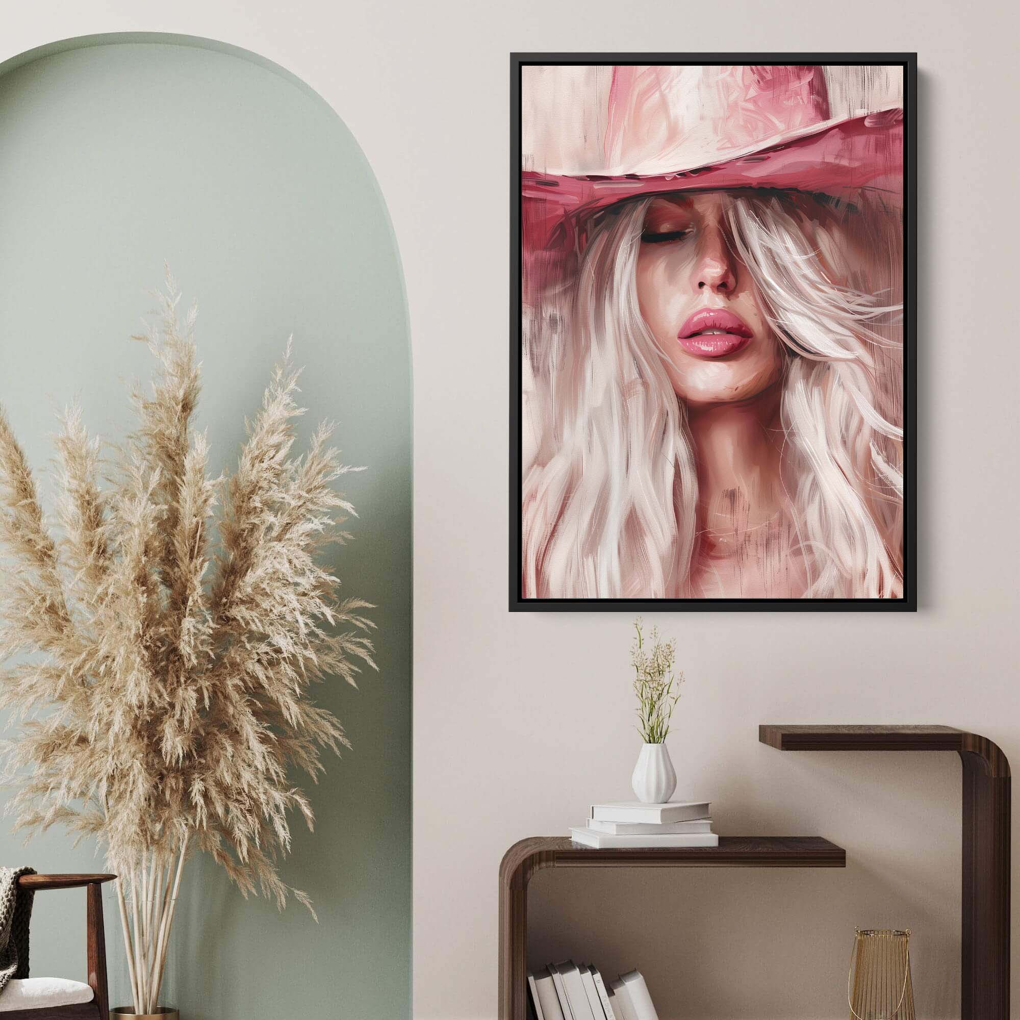 Pink Power Cowgirl Canvas Print