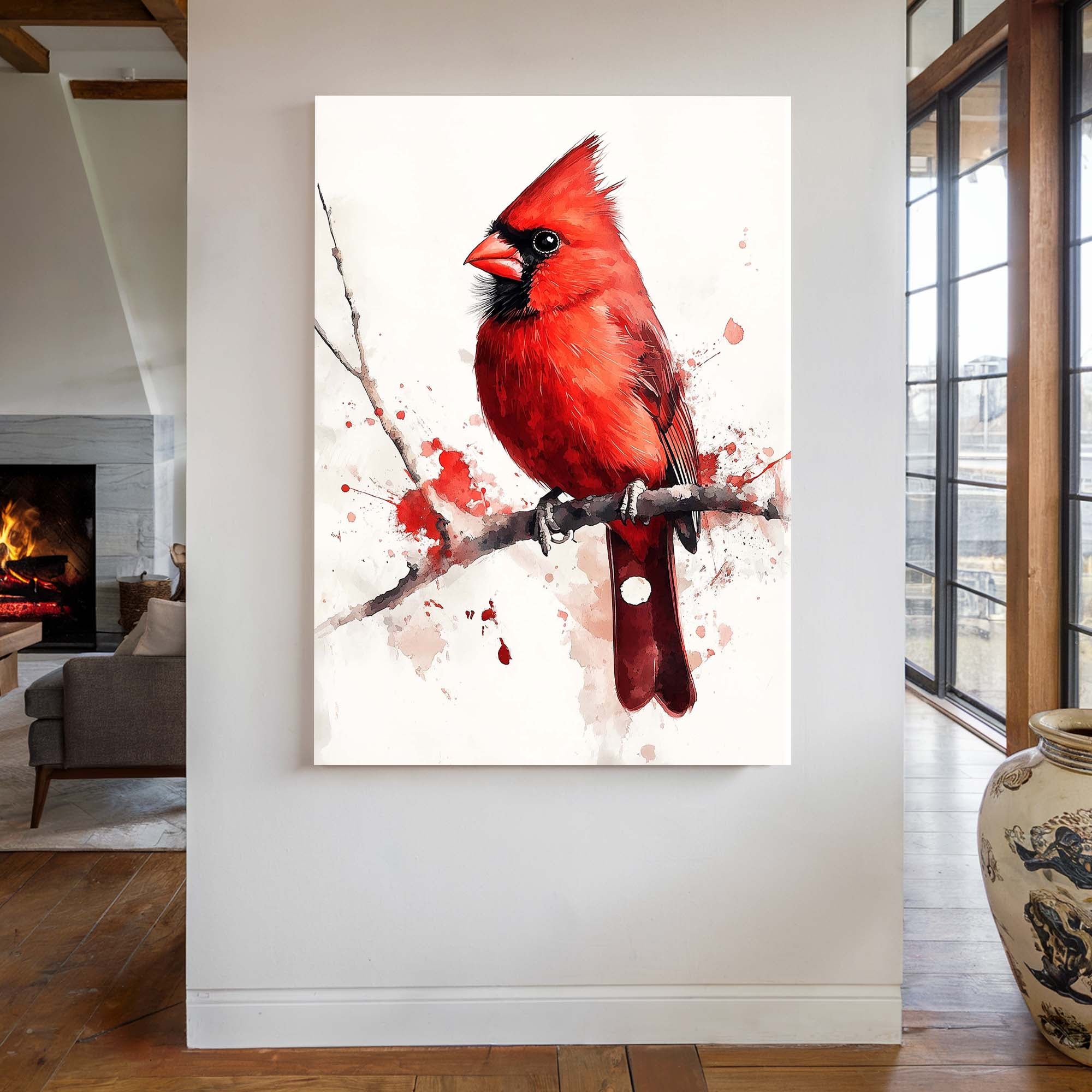 Red Branch Cardinal Canvas Print