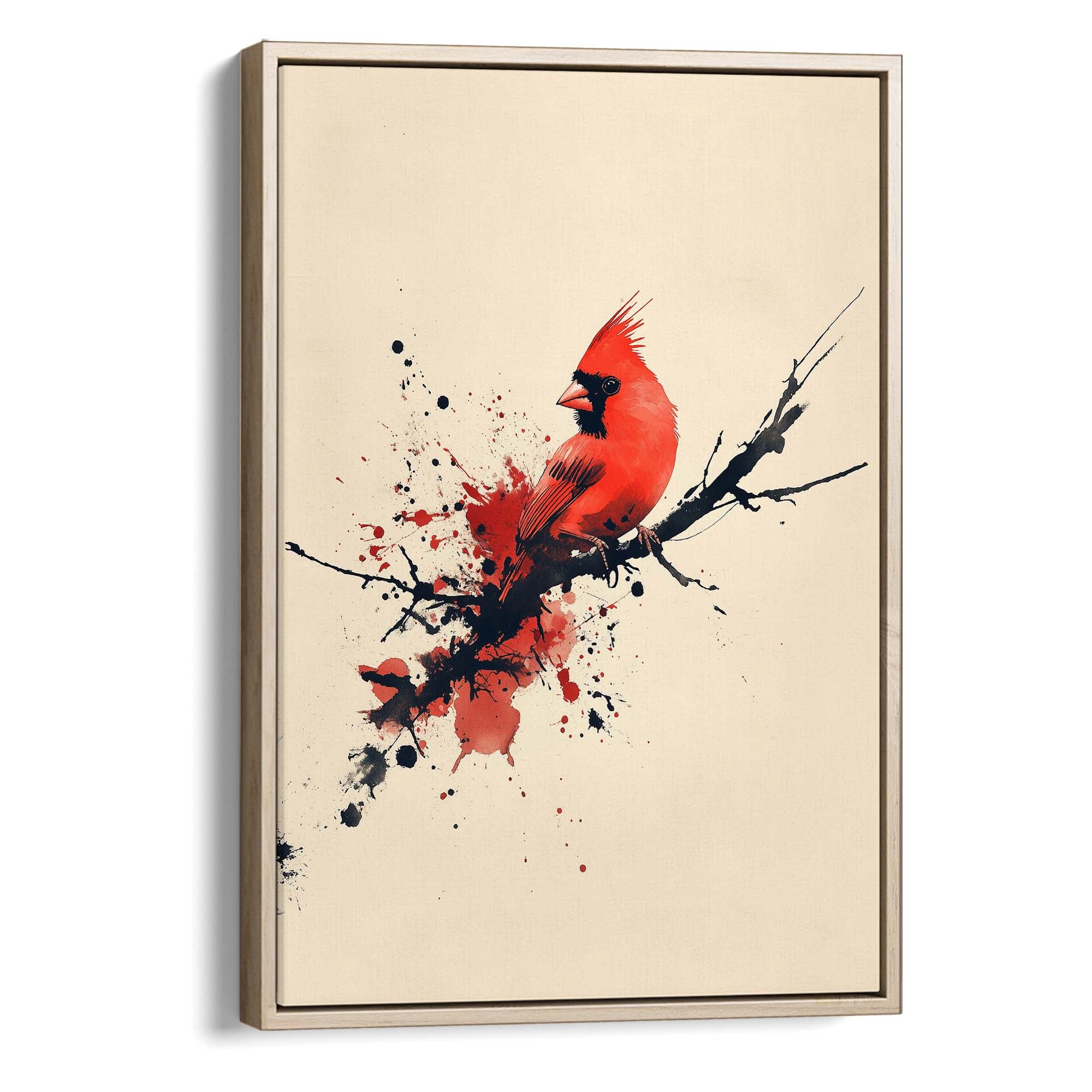 Red Cardinal Inkburst Canvas Print Canvas Art Wildfrog Art