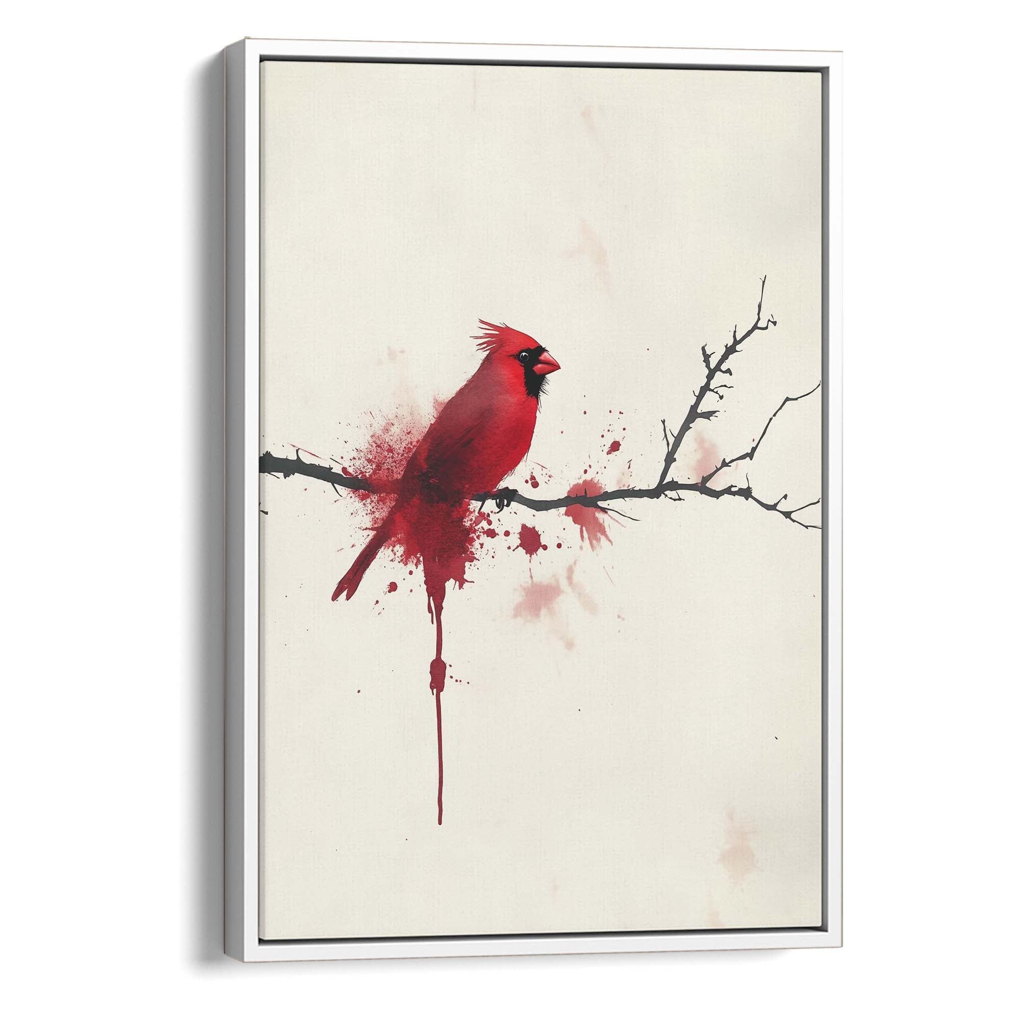 Red Cardinal Inkdrip Canvas Print Canvas Art Wildfrog Art