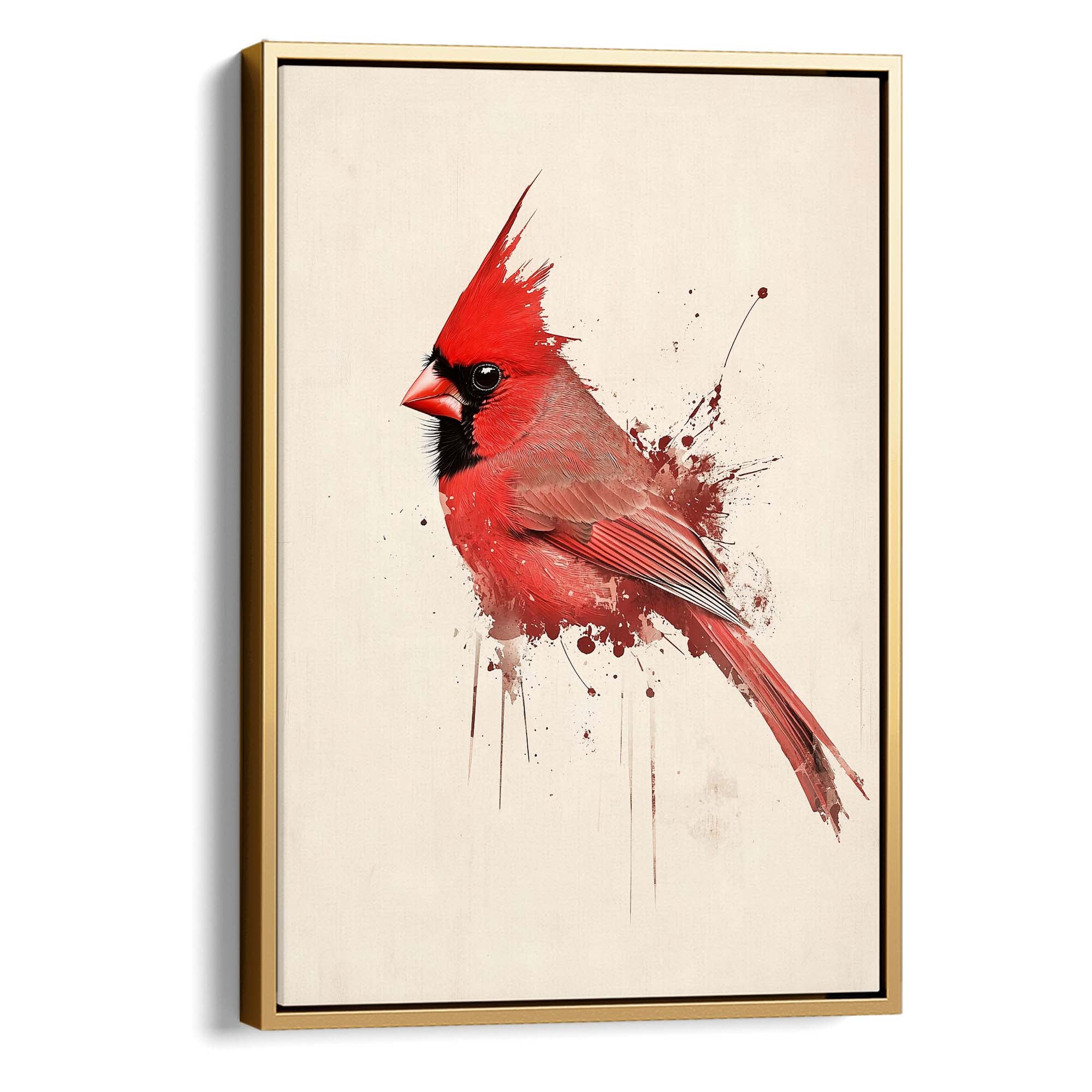 Red Cardinal Splash Canvas Print Canvas Art Wildfrog Art