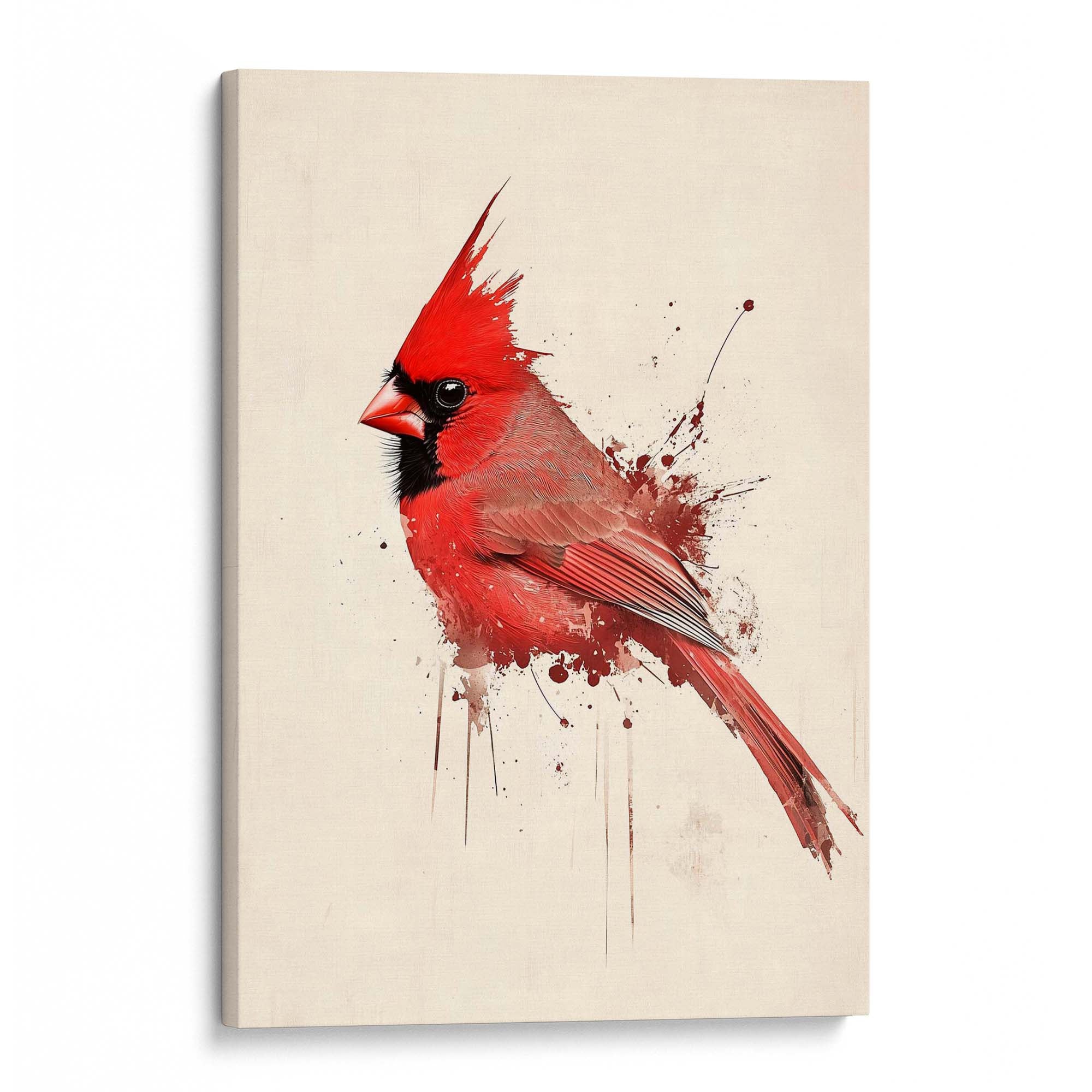 Red Cardinal Splash Canvas Print Canvas Art Wildfrog Art