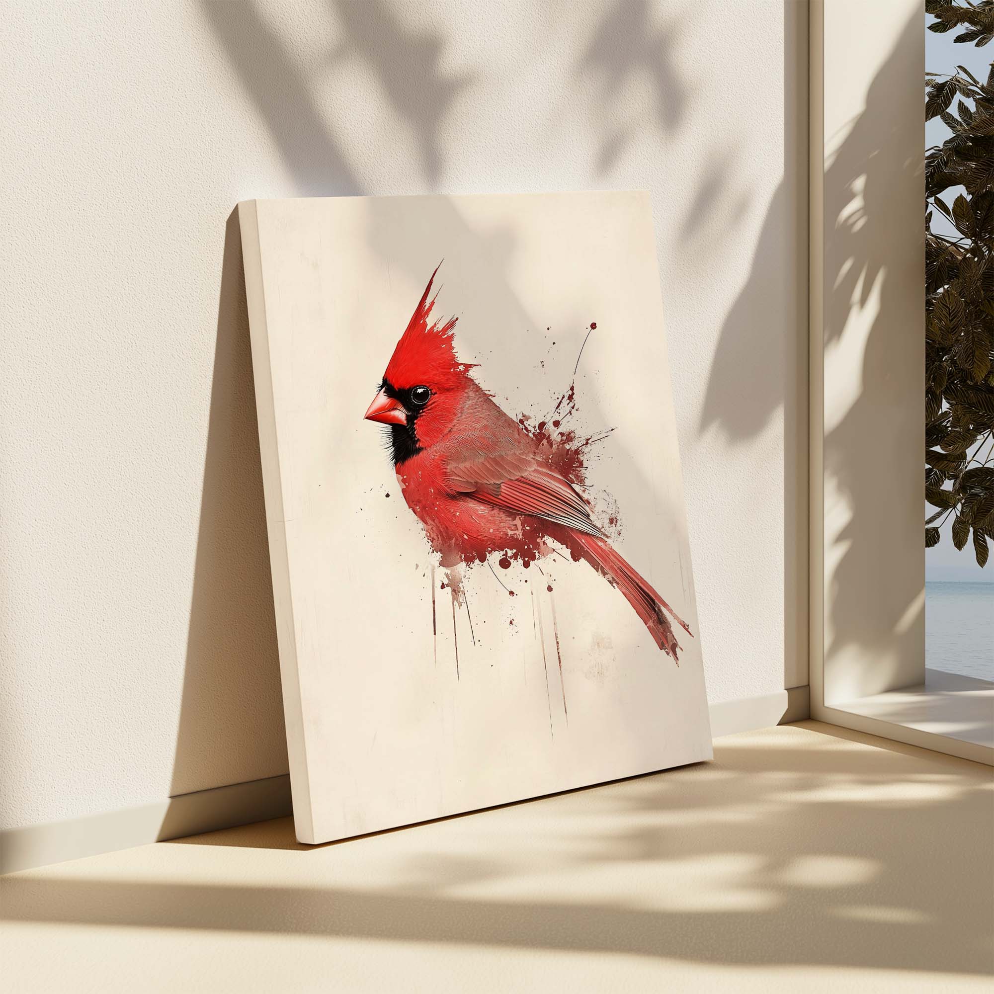 Red Cardinal Splash Canvas Print Canvas Art Wildfrog Art
