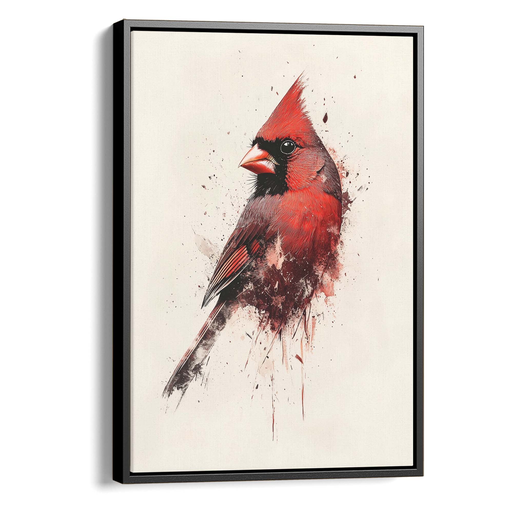 Red Cardinal Splash No3 Canvas Print
