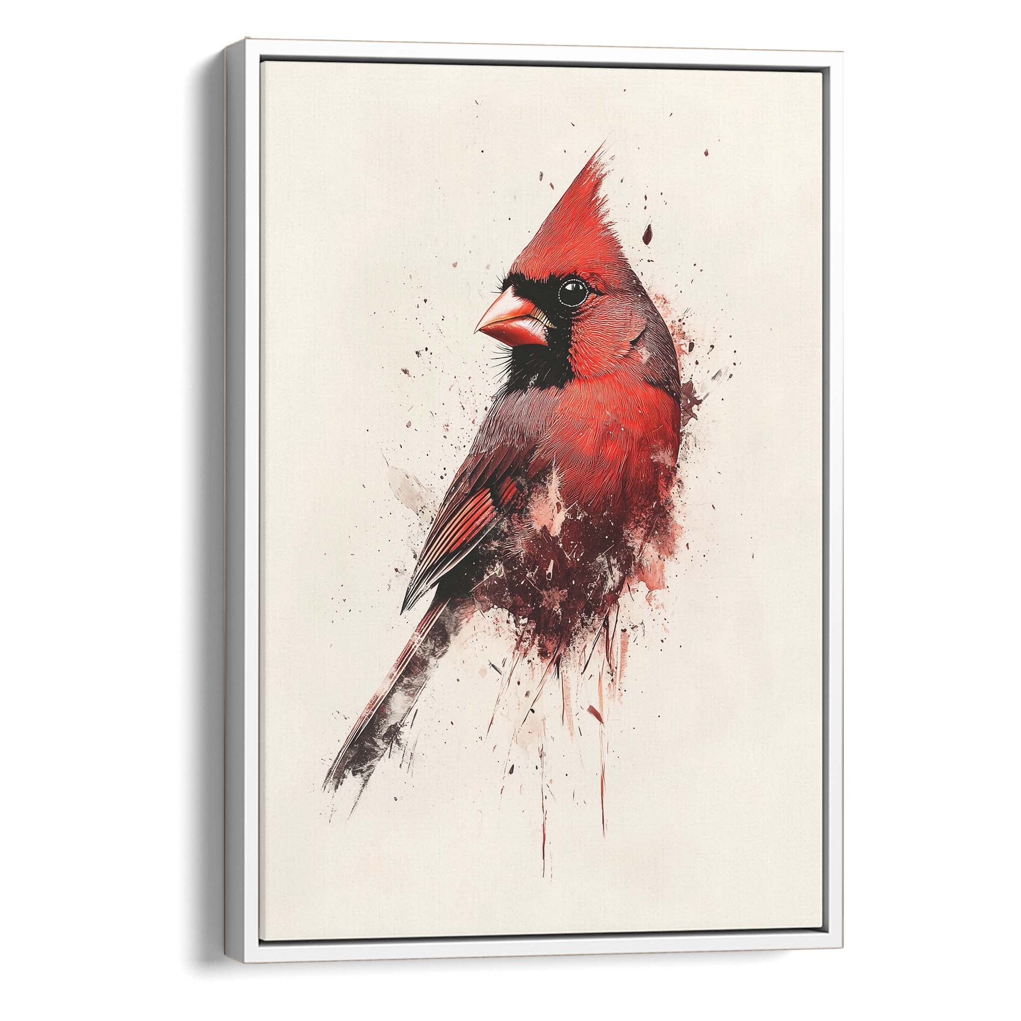 Red Cardinal Splash No3 Canvas Print