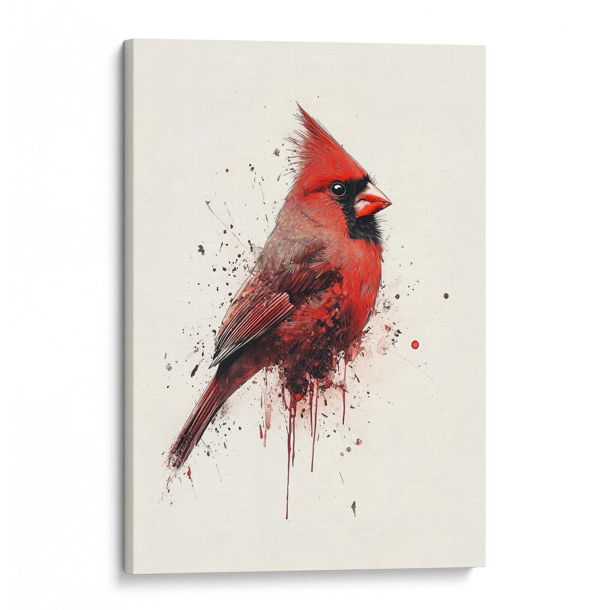Red Cardinal Splash No2 Canvas Print Canvas Art Wildfrog Art