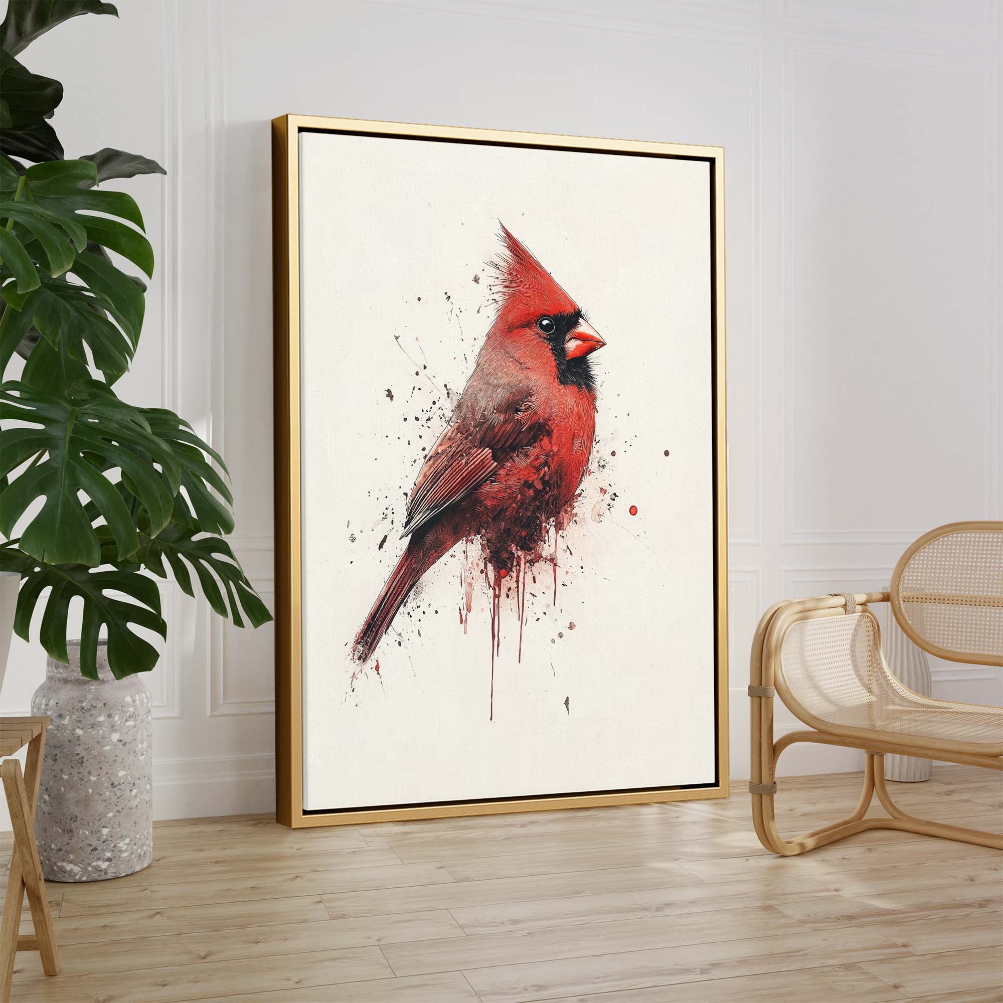 Red Cardinal Splash No2 Canvas Print Canvas Art Wildfrog Art