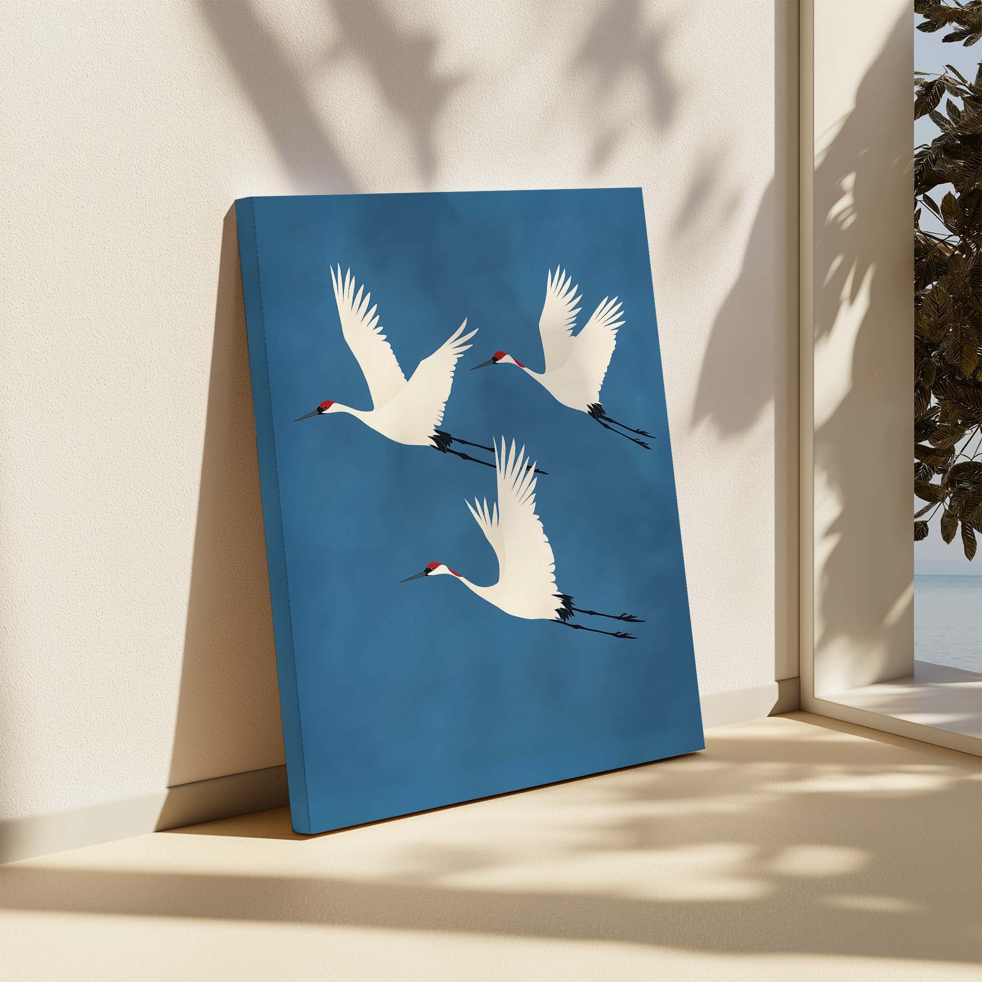 Red Crested Cranes No3 Canvas Print