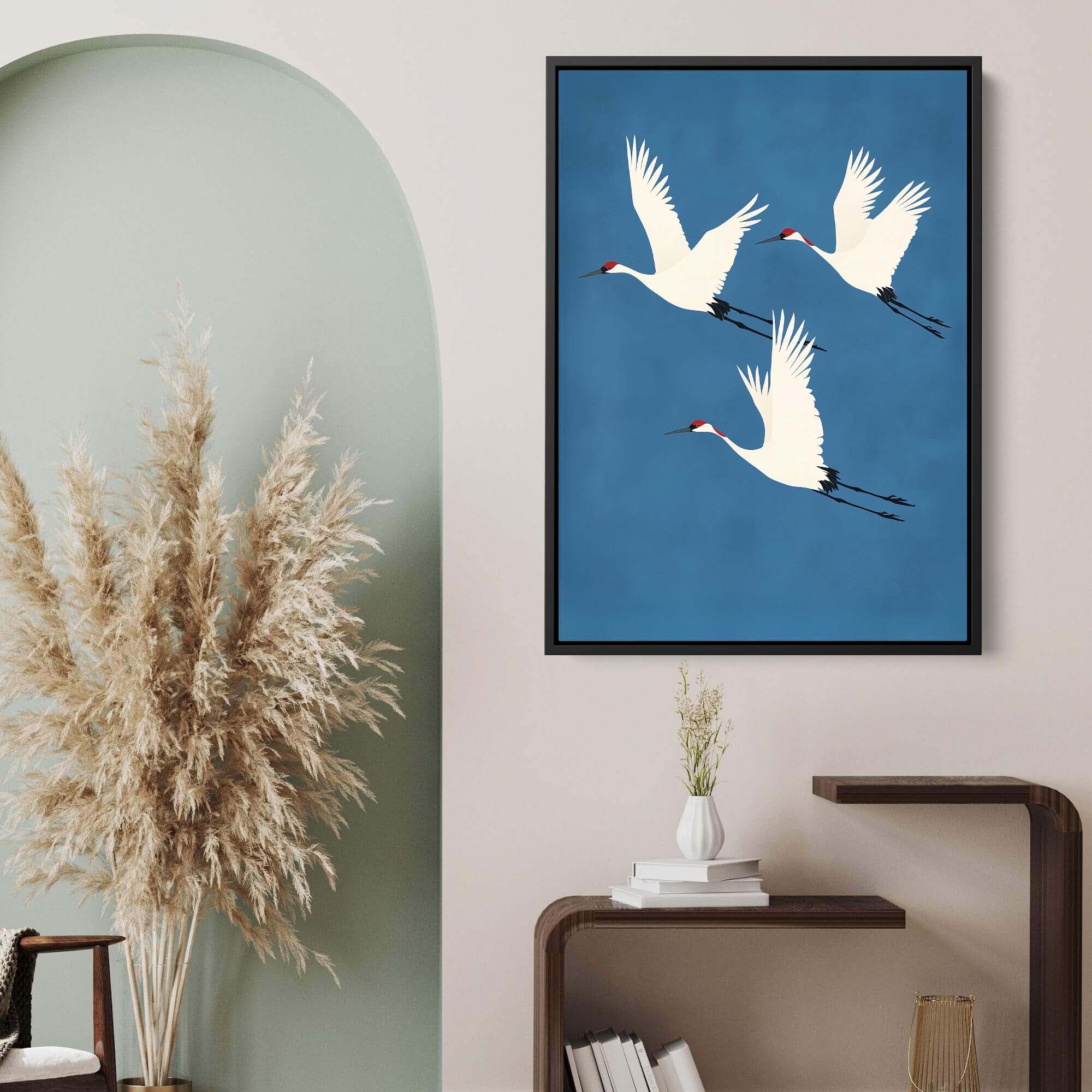 Red Crested Cranes No3 Canvas Print