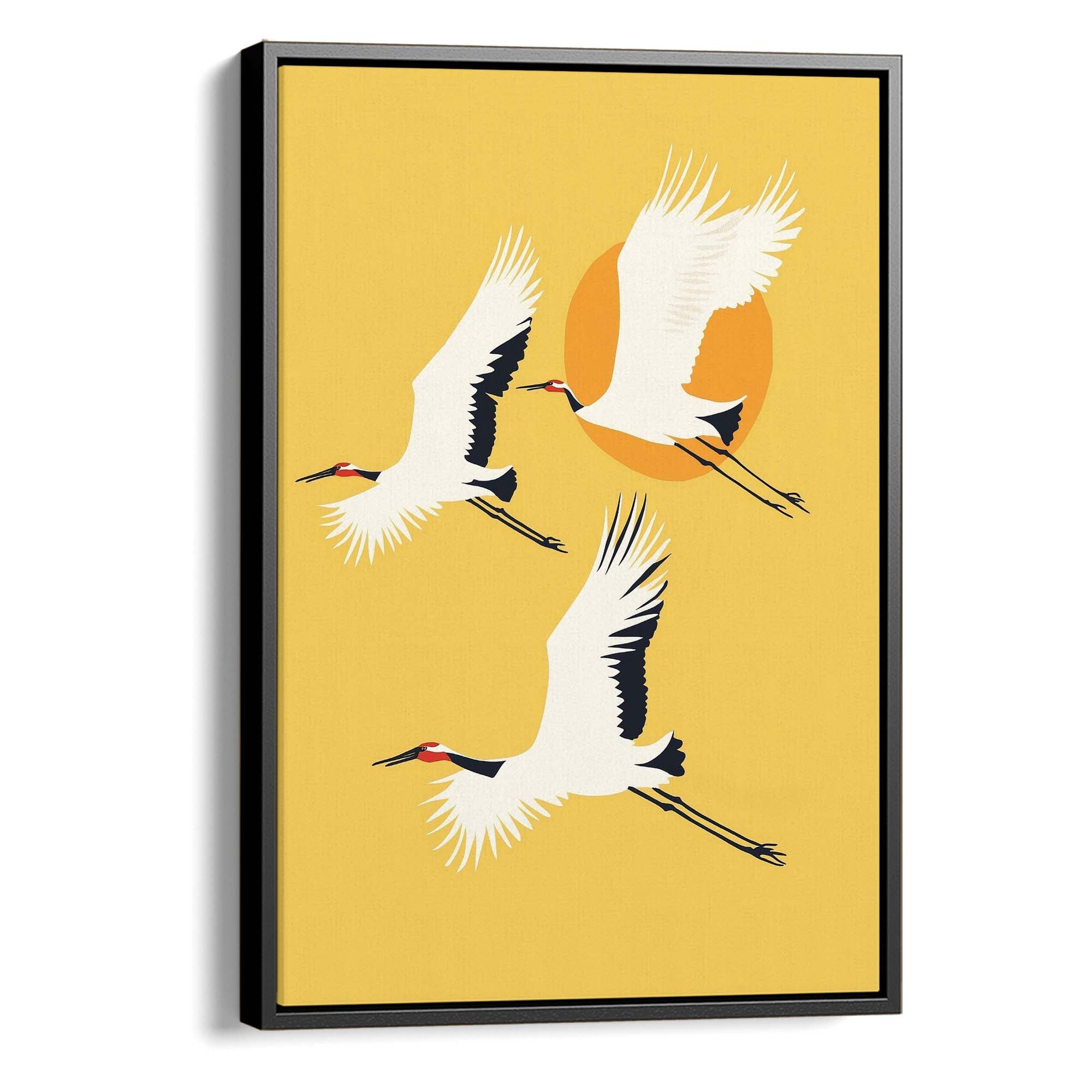 Red Crested Cranes Canvas Print