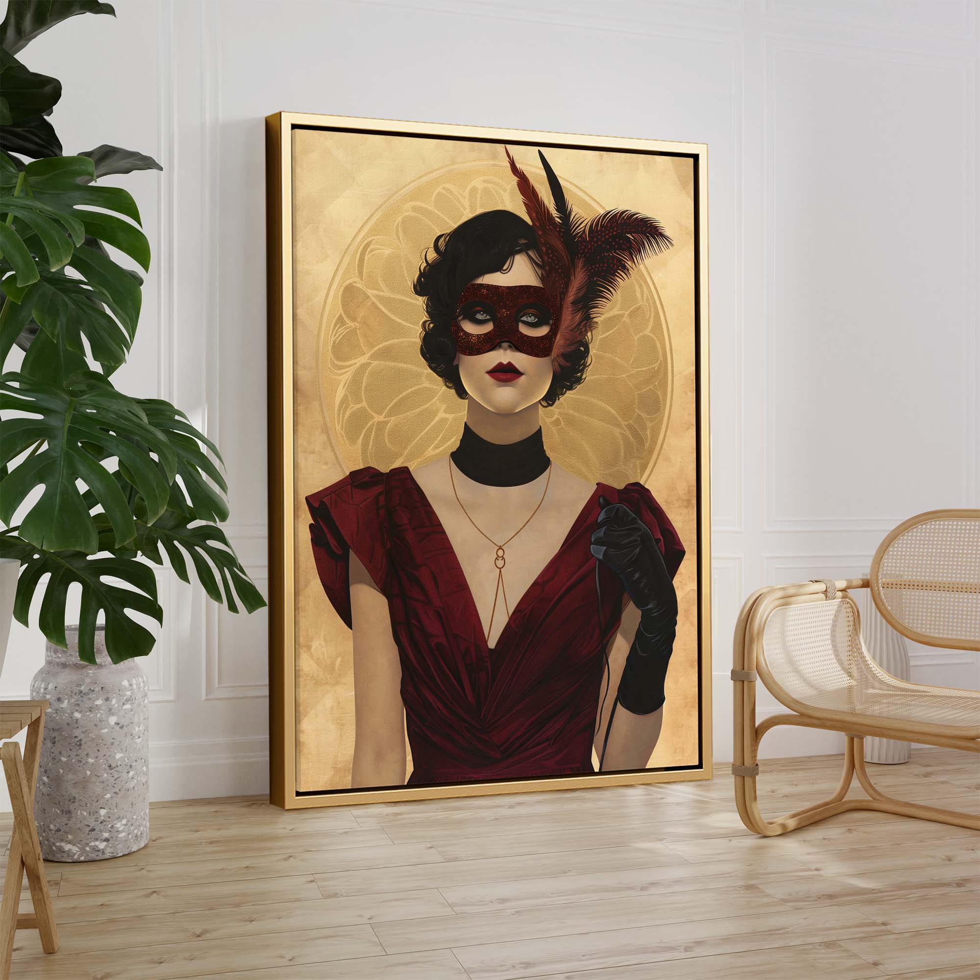 Lady in the Feather Mask Canvas Print